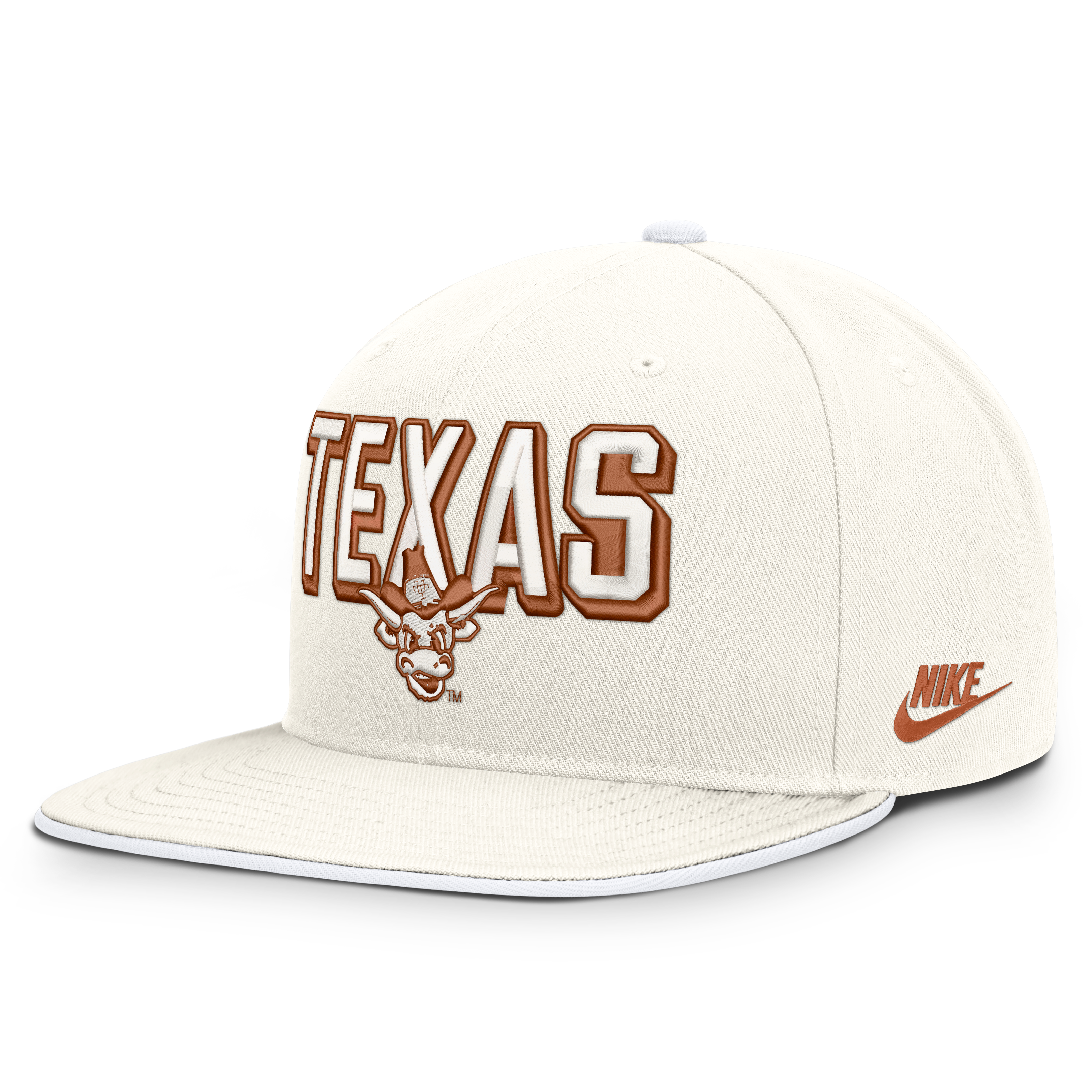 Men's Nike  White Texas Longhorns Legacy Letter & Mascot Pro Snapback Hat