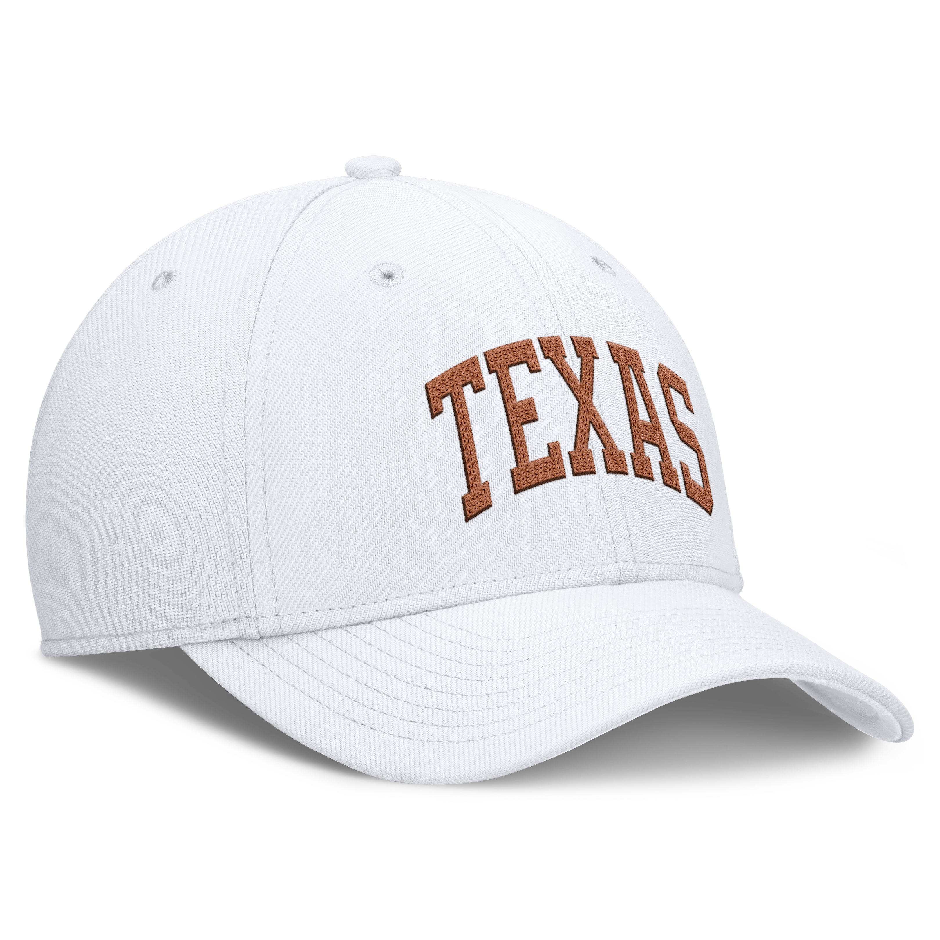 Casquette Nike blanche Texas Longhorns Letter Rise SwooshFlex Dri-FIT pour homme