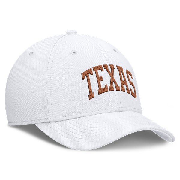 Men’s Nike White Texas Longhorns Letter Rise SwooshFlex Dri-FIT Hat