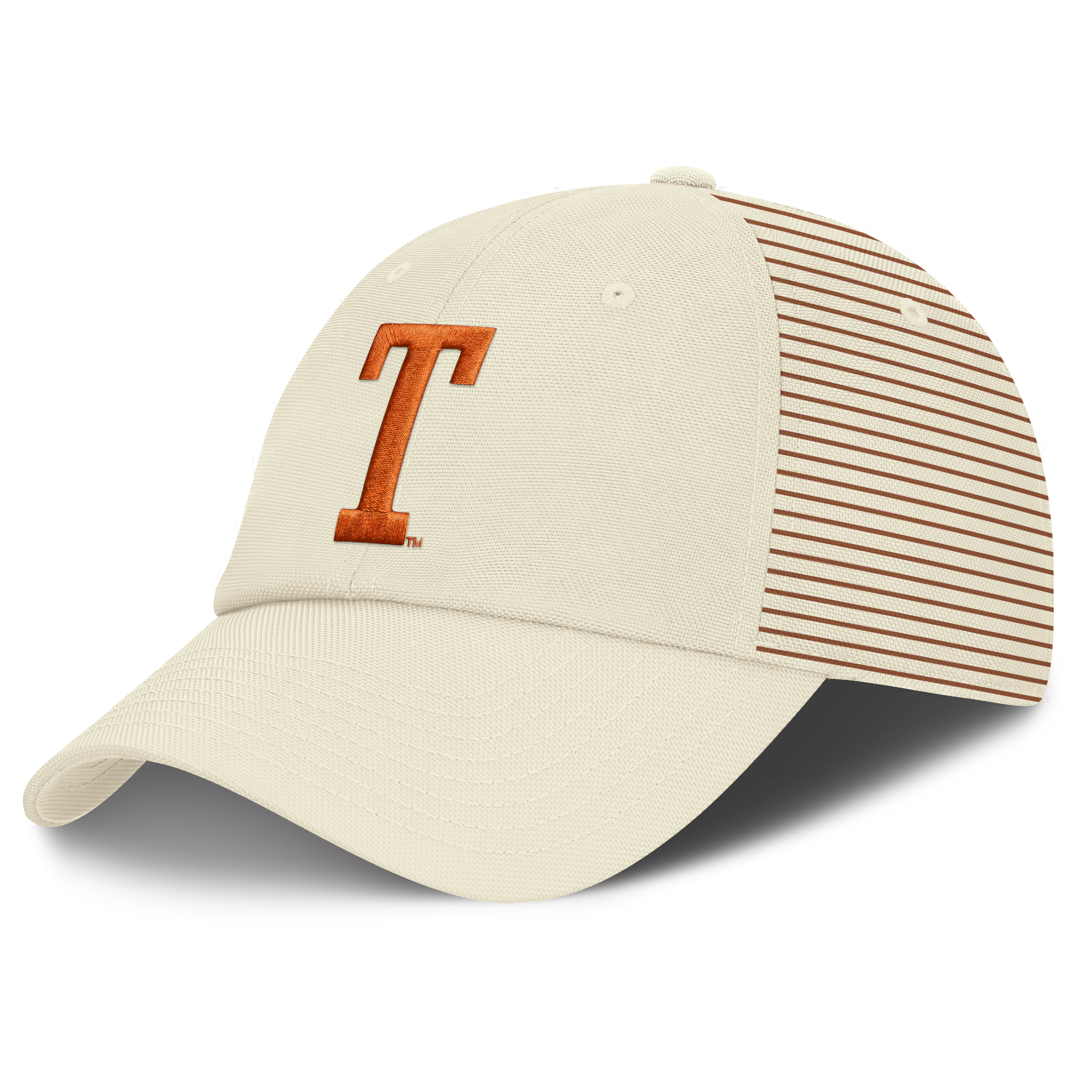 Casquette Nike blanche pour homme, logo Vault des Texas Longhorns, rayée, Club Dri-FIT, ajustable