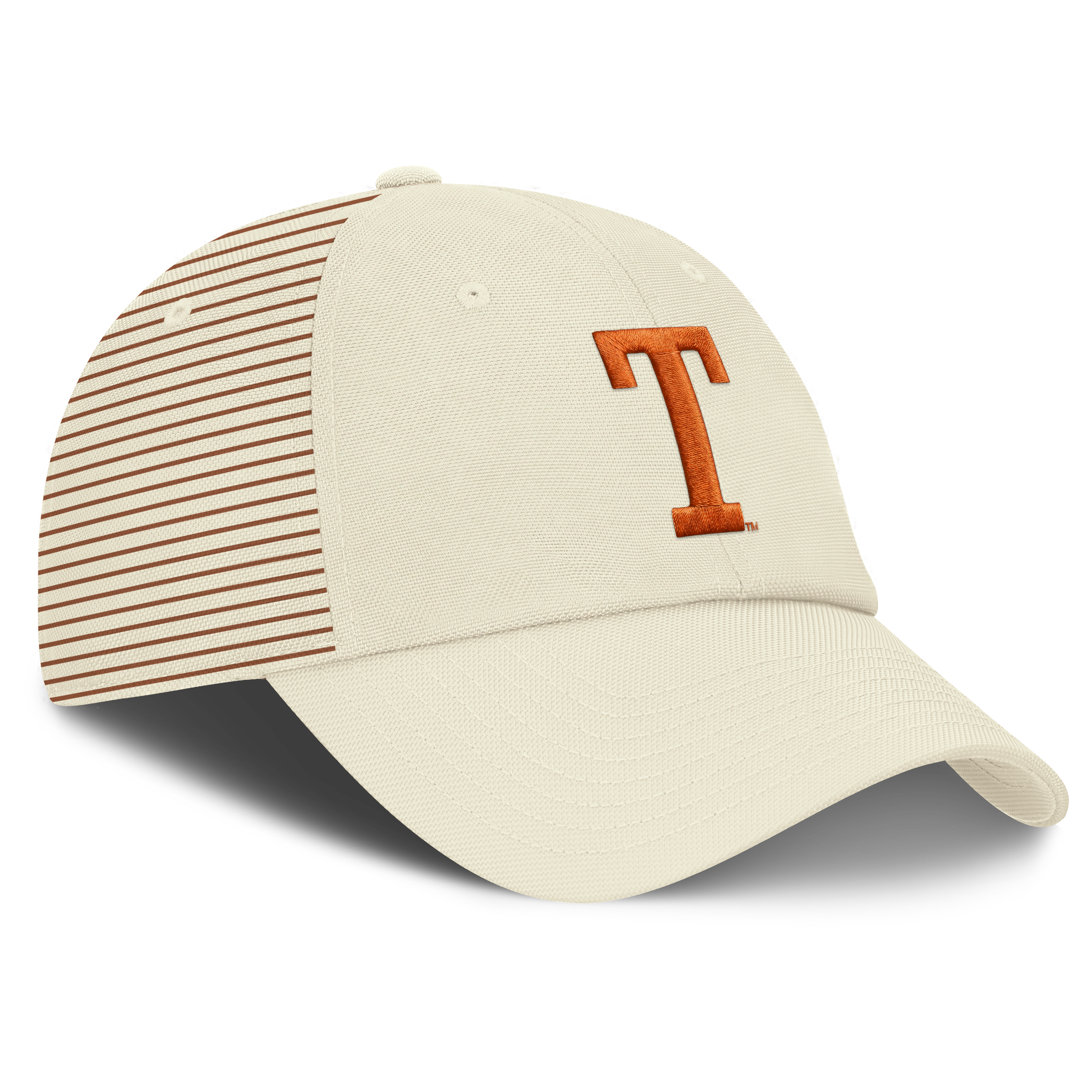 Casquette Nike blanche pour homme, logo Vault des Texas Longhorns, rayée, Club Dri-FIT, ajustable