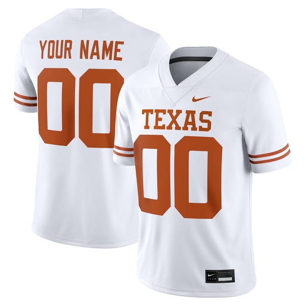 Men’s Nike White Texas Longhorns White Custom Game Jersey