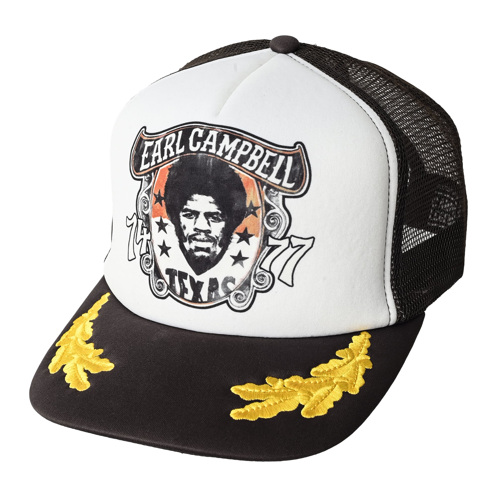 Men's Roots of Fight x Texas Longhorns x Earl Campbell White/Brown Legacy Trucker Adjustable Hat