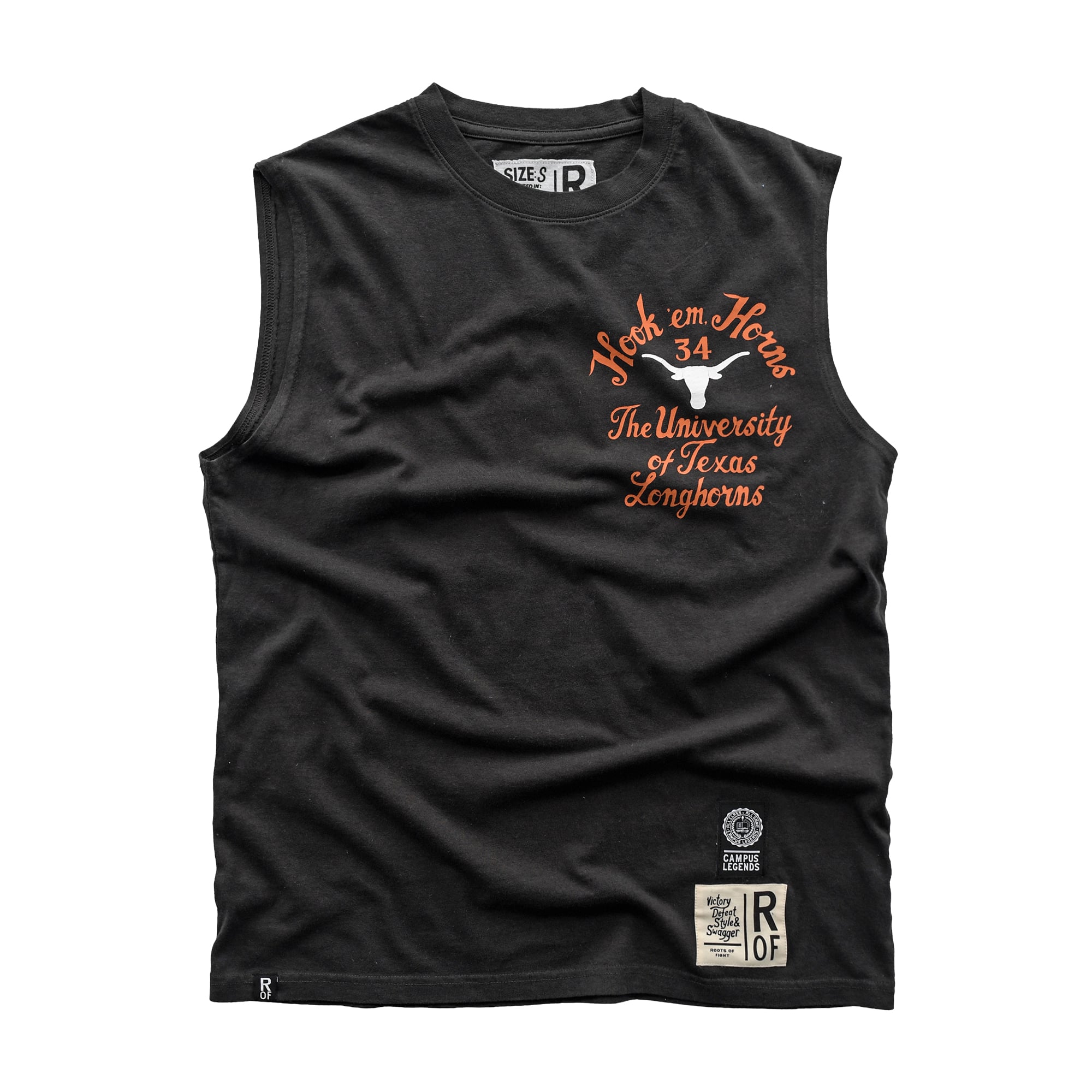 Men's Roots of Fight x Texas Longhorns Ricky Williams Black Muscle Tank Top