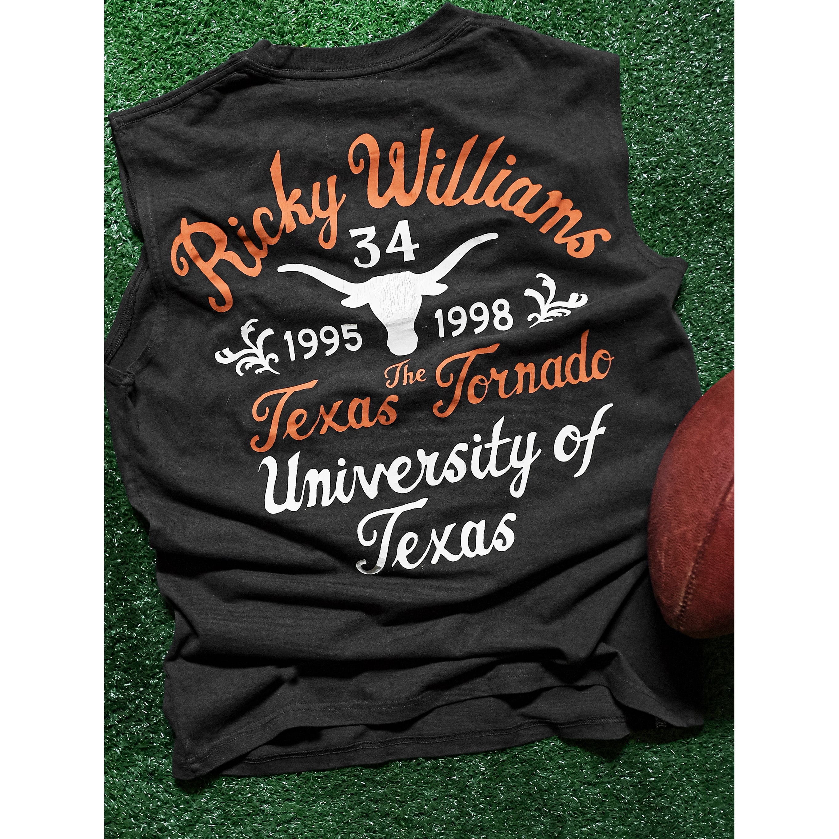 Men's Roots of Fight x Texas Longhorns Ricky Williams Black Muscle Tank Top