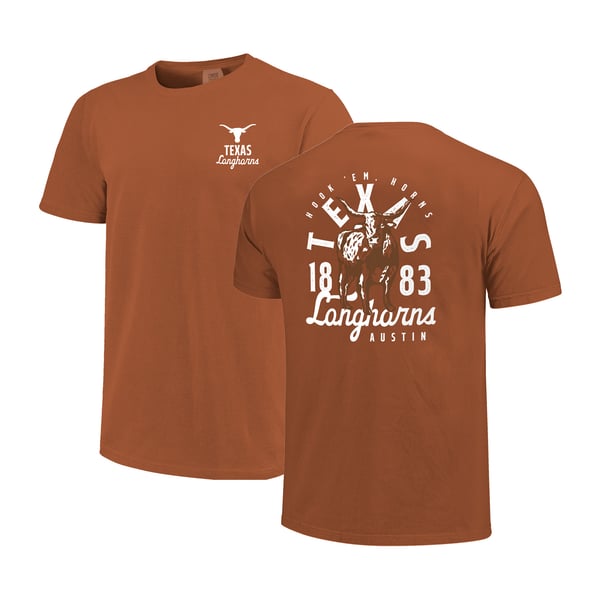 Men’s Texas Orange Texas Longhorns Comfort Colors Mascot Overlay T-Shirt