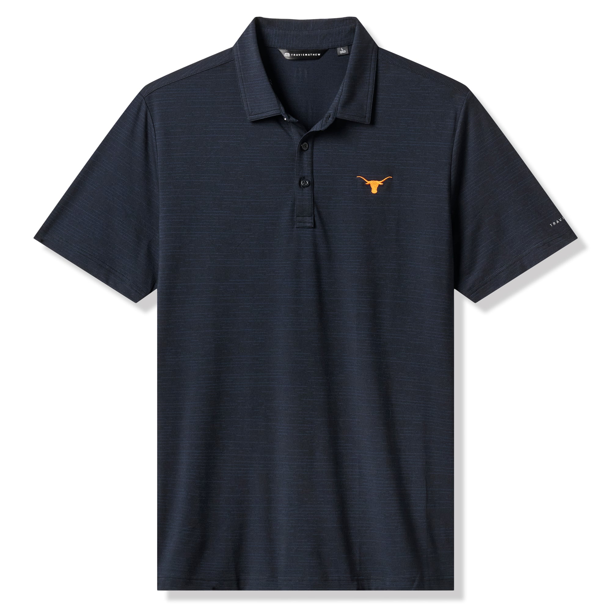 Men's TravisMathew Black Texas Longhorns Halftime Show Heater Tri-Blend Polo
