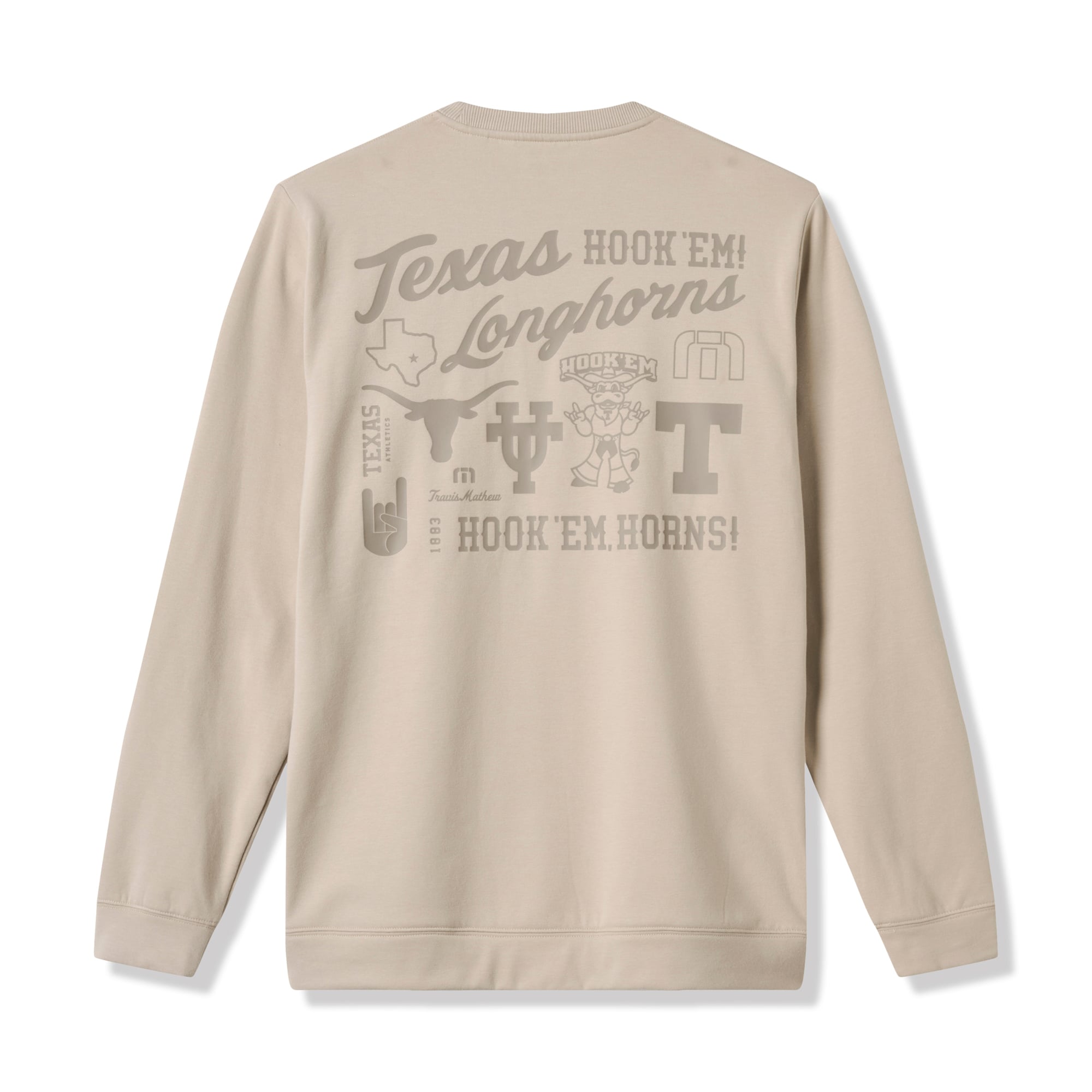 Sweat-shirt en polaire tri-blend beige TravisMathew Texas Longhorns Campus Hero pour homme