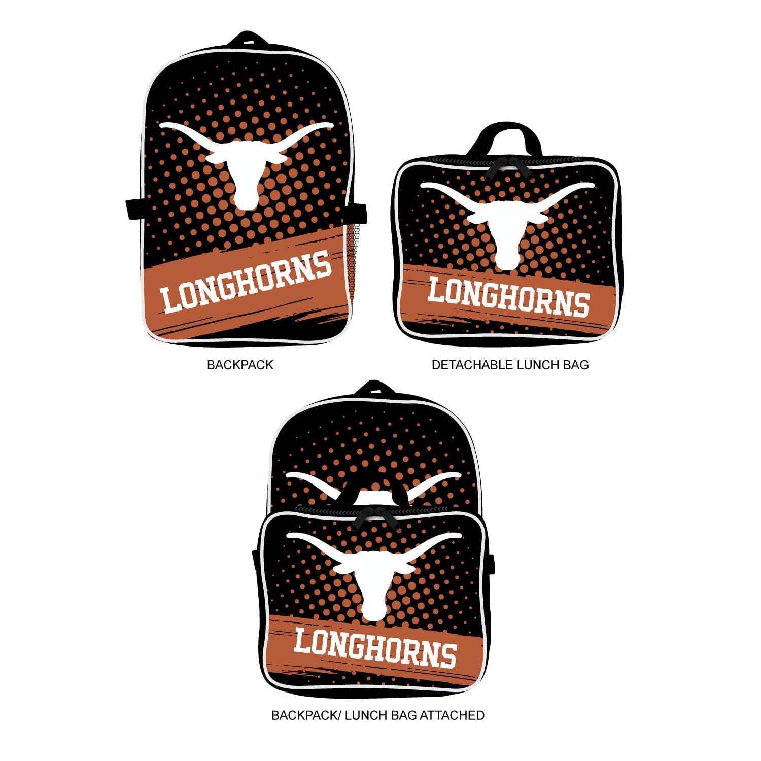 Ensemble sac à dos et boîte à lunch MOJO Texas Longhorns (2 pièces)
