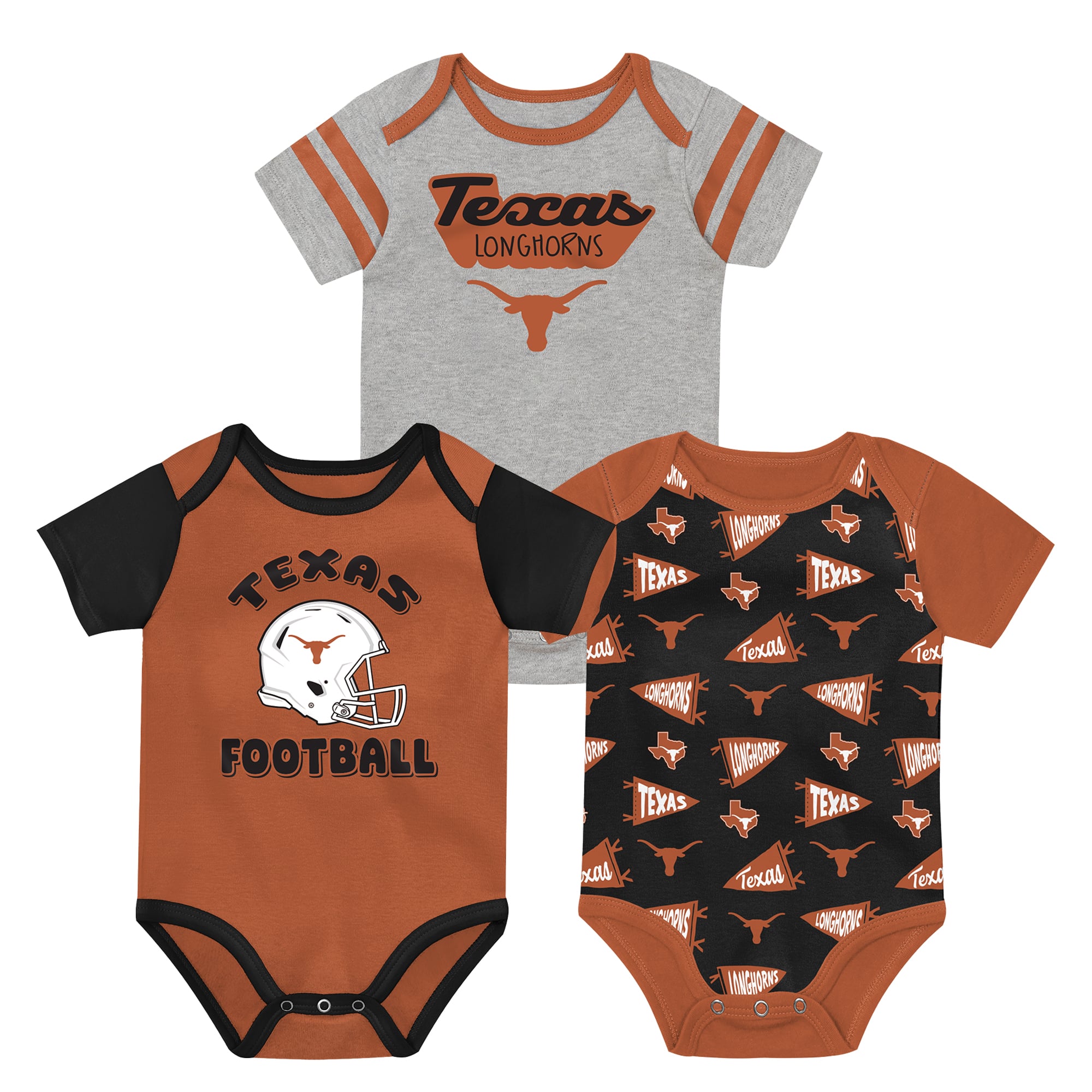 Newborn Outerstuff Brown Texas Longhorns Star Player Three-Piece Bodysuit Set