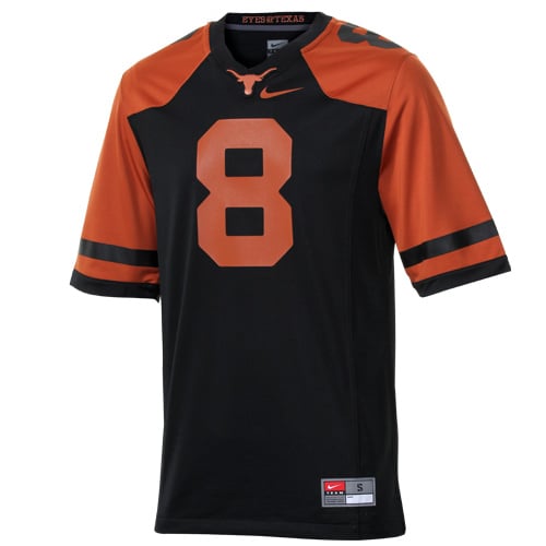 Nike Texas Longhorns #8 Football Practice Game Jersey - Black