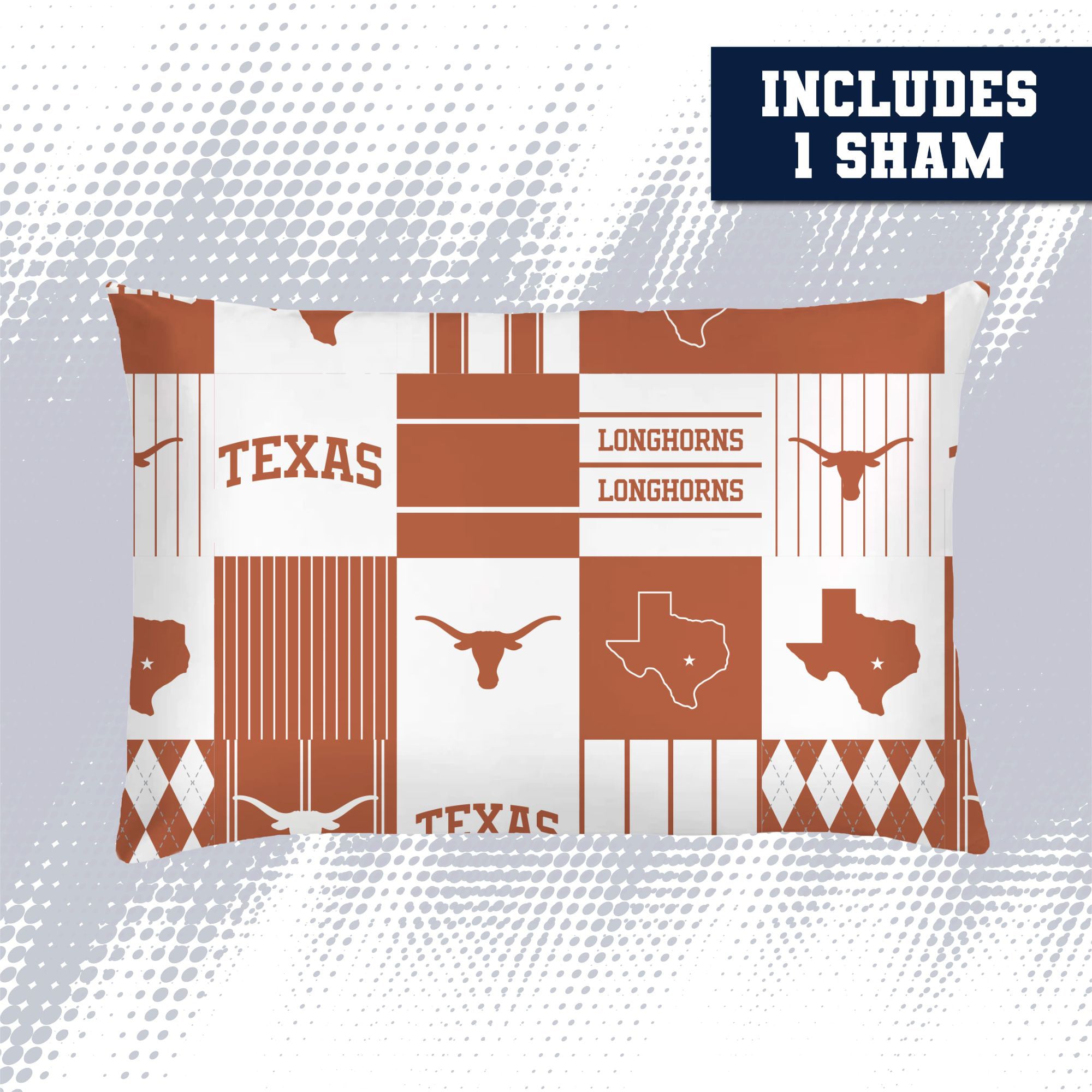 Pegasus Texas Longhorns Patchwork Plaid Two-Piece Twin/Twin XL Bed in a Bag Set