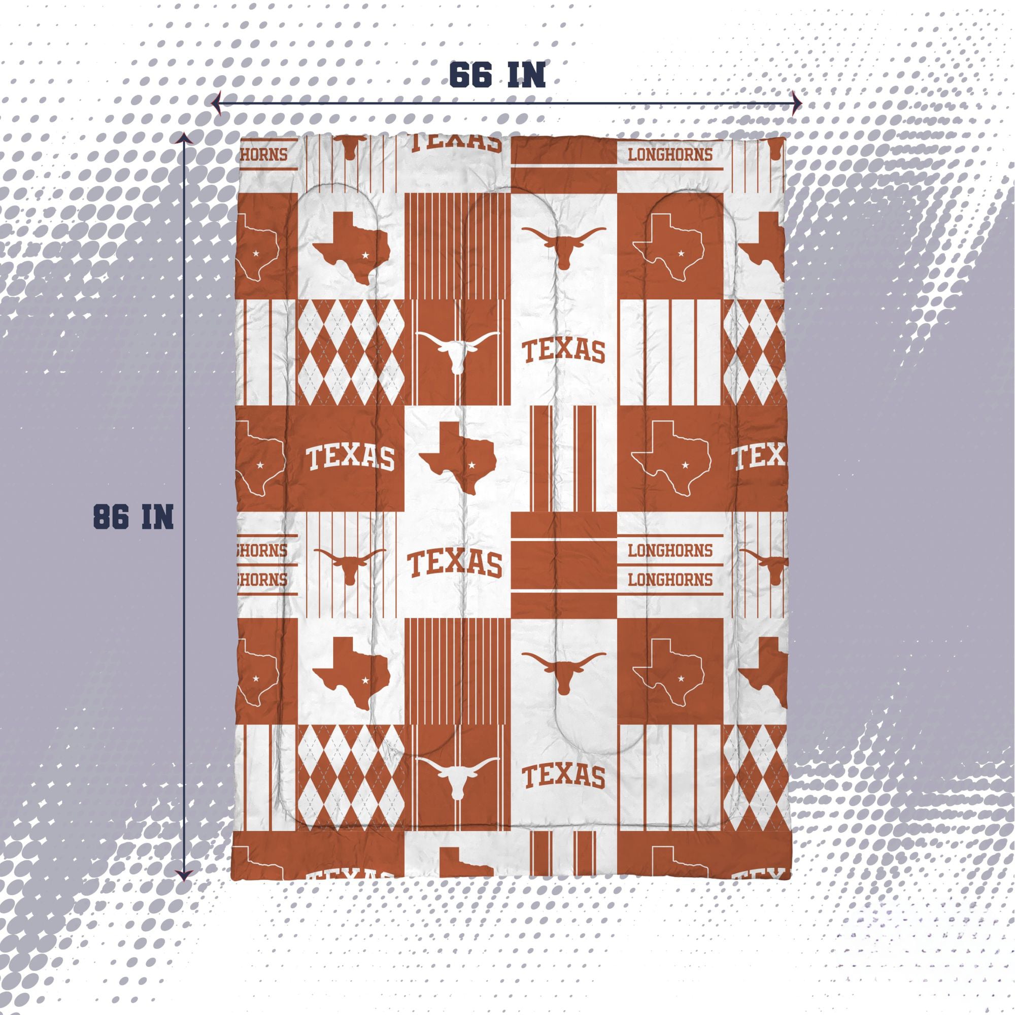 Pegasus Texas Longhorns Patchwork Plaid Two-Piece Twin/Twin XL Bed in a Bag Set
