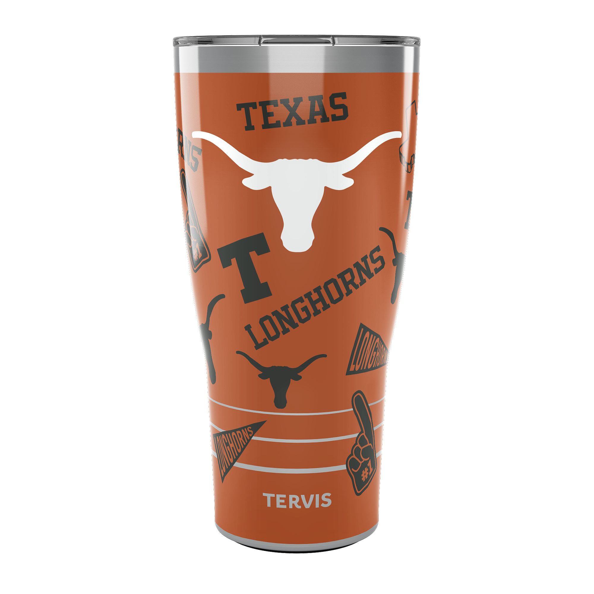 Gobelet Tervis Texas Longhorns de 30 oz avec couvercle coulissant