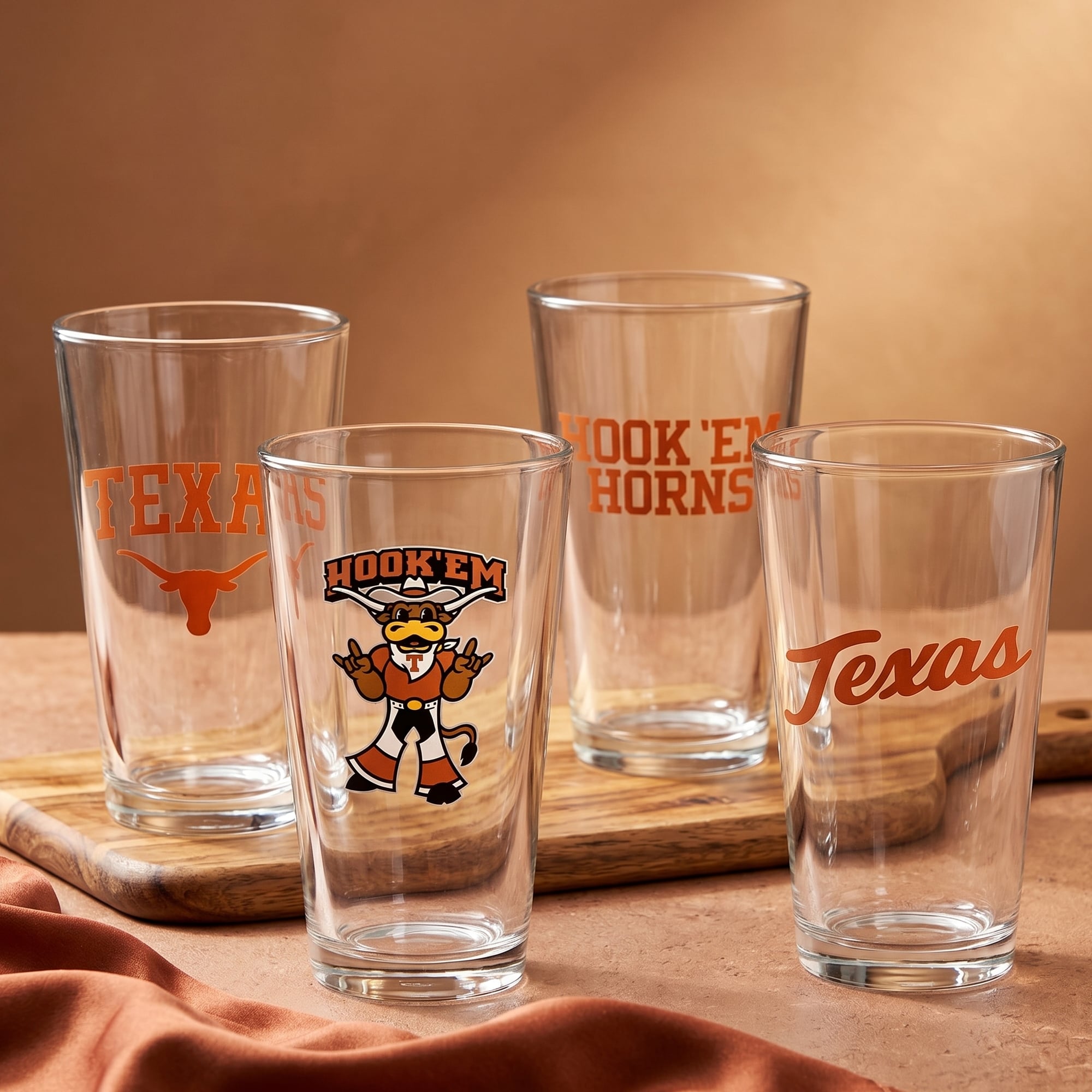 Texas Longhorns 16oz. Collector Pint Glass Four-Piece Set