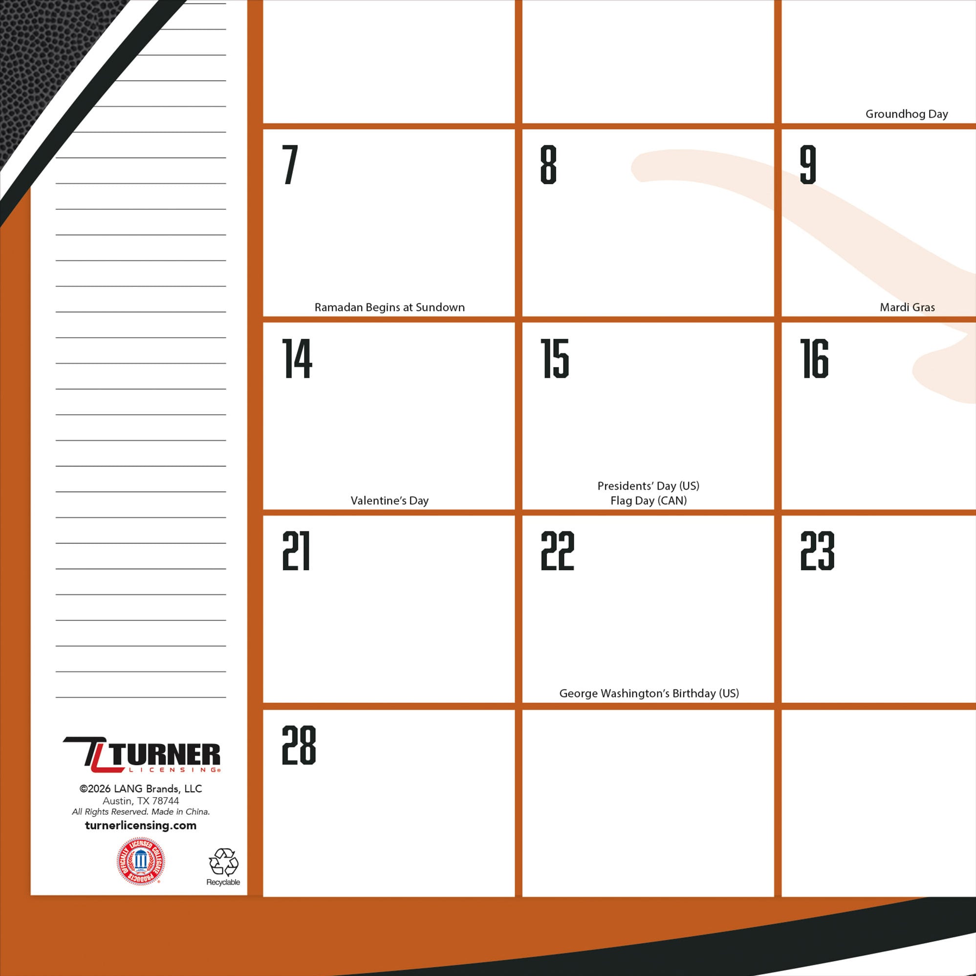 Texas Longhorns 17" x 11" Desk Pad Calendar