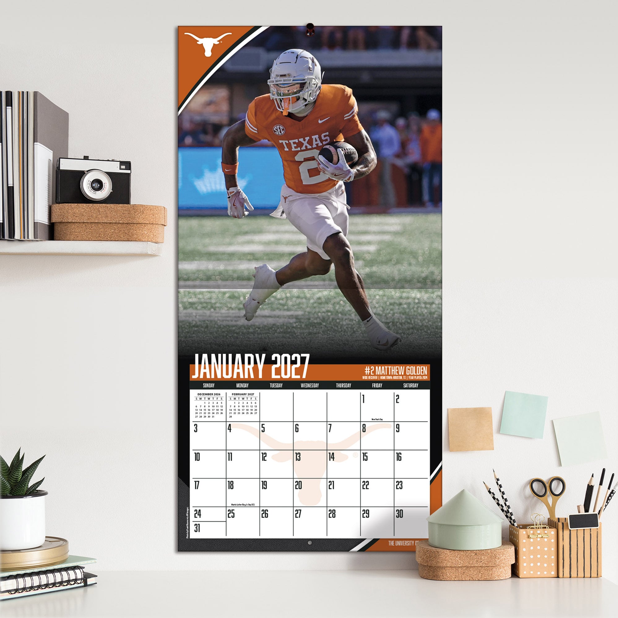 Texas Longhorns 2027 12” x 12” Team Wall Calendar