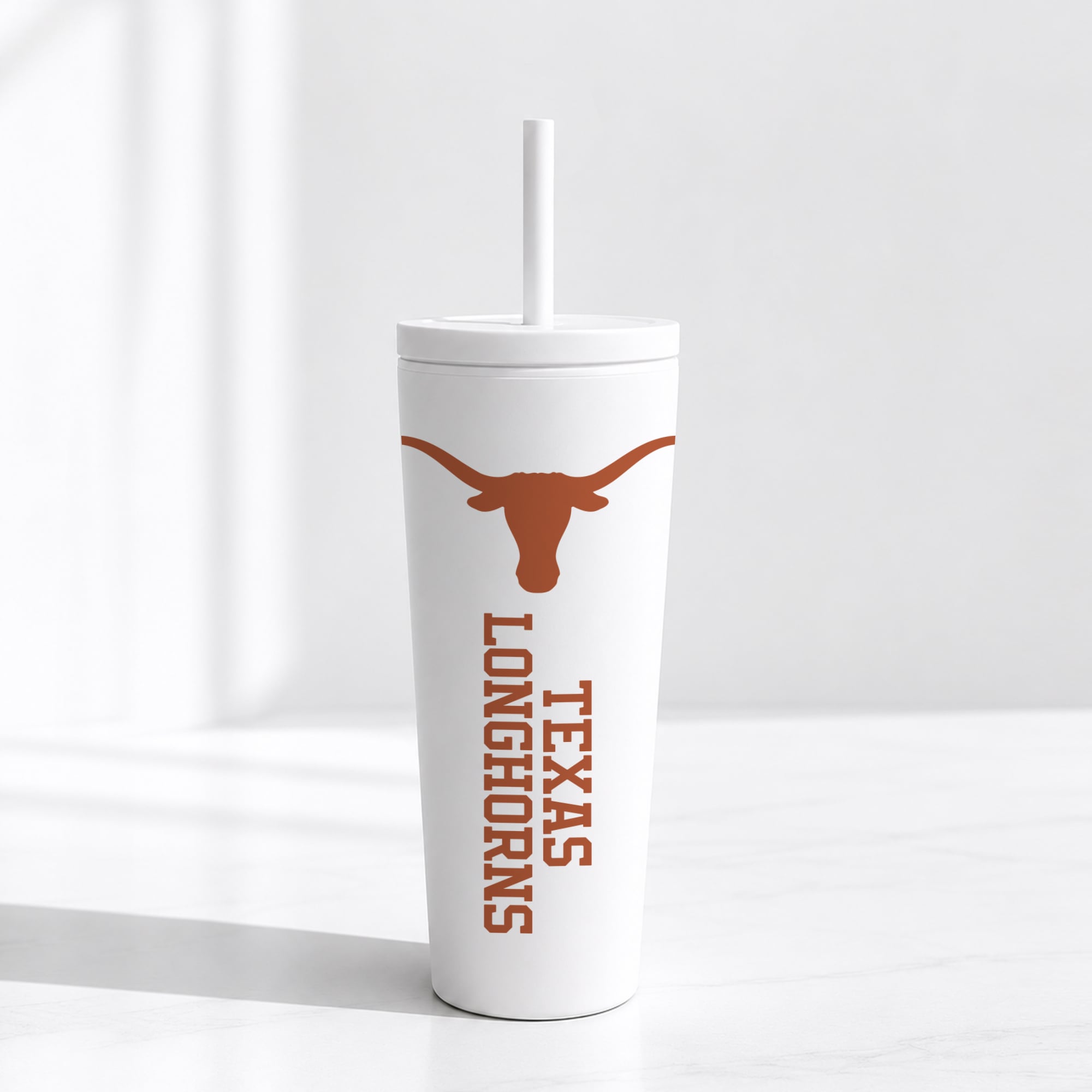 Texas Longhorns 24oz. No Spill Straw Tumbler