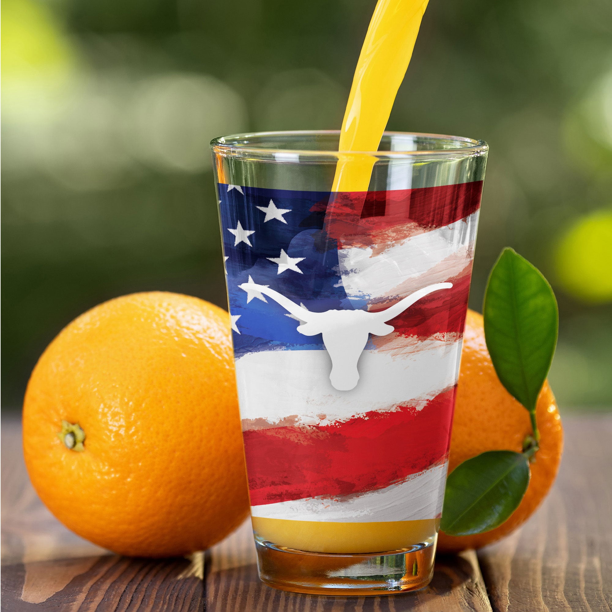 Lot de deux verres à bière de style américain Texas Longhorns de 473 ml (16 oz).