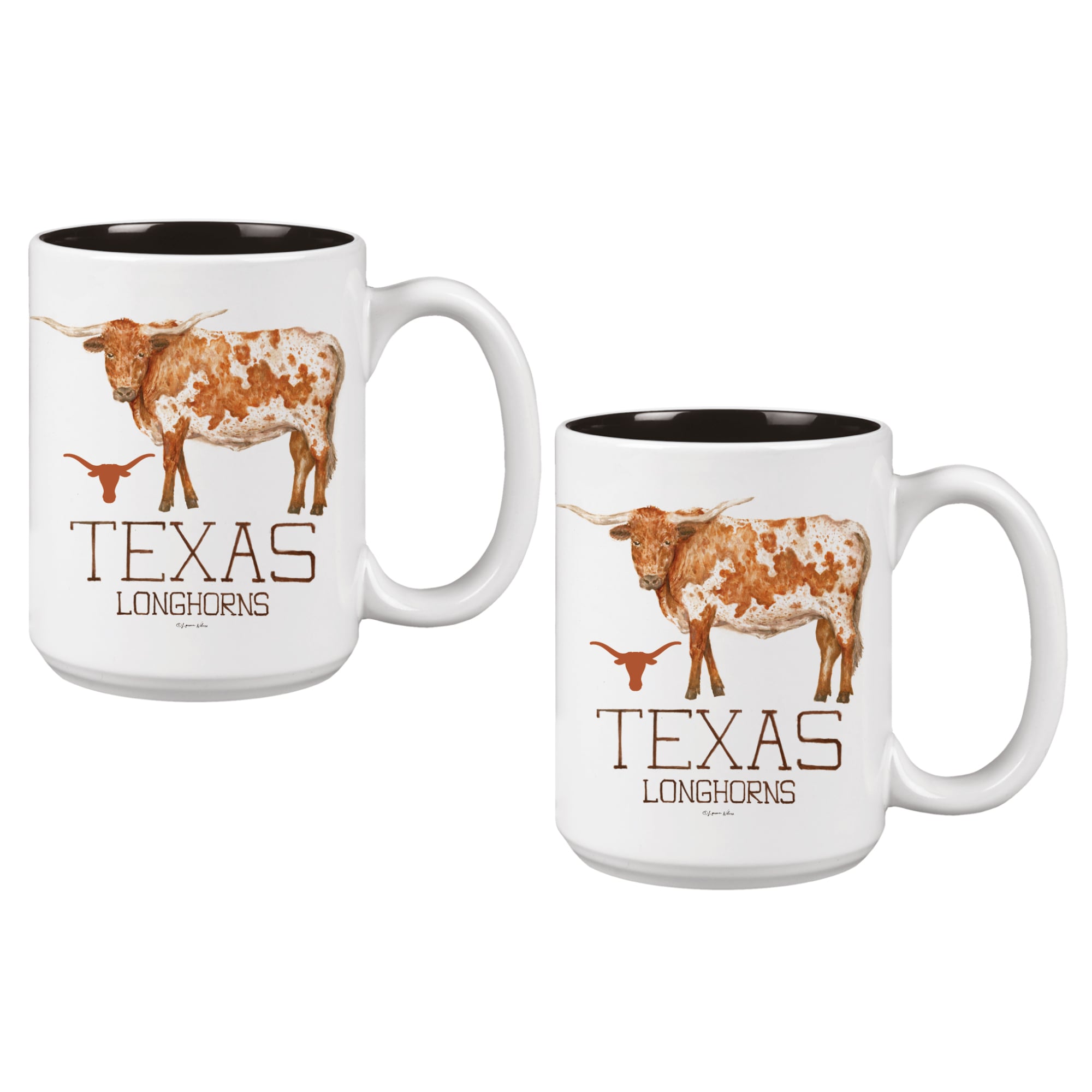 Texas Longhorns Two-Piece 15oz. Laura Wilcox Mascot Mug Set