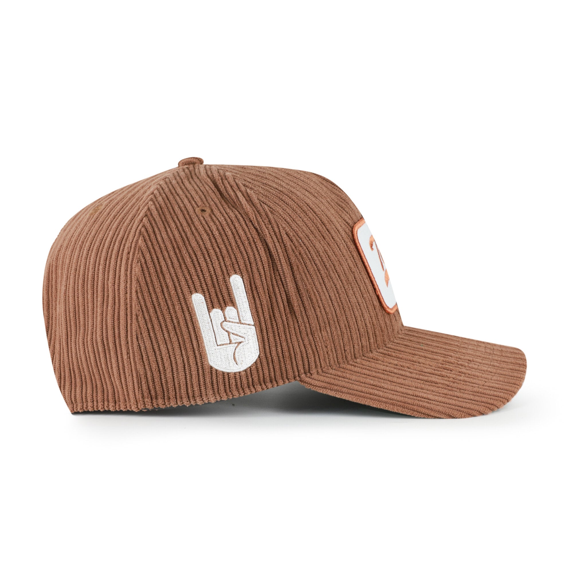 Chapeau unisexe en velours côtelé marron Texas Longhorns '47, modèle ajustable.