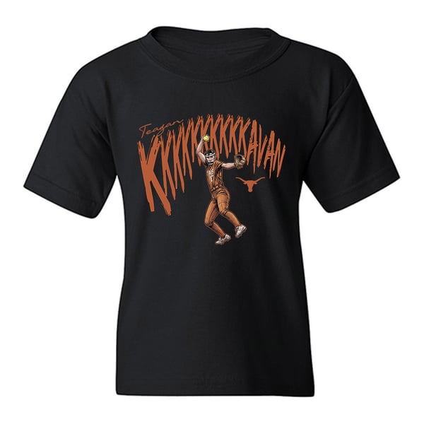 Unisex Athlete’s Thread Teagan Kavan Black Texas Longhorns 10 Strikeouts Caricature T-Shirt