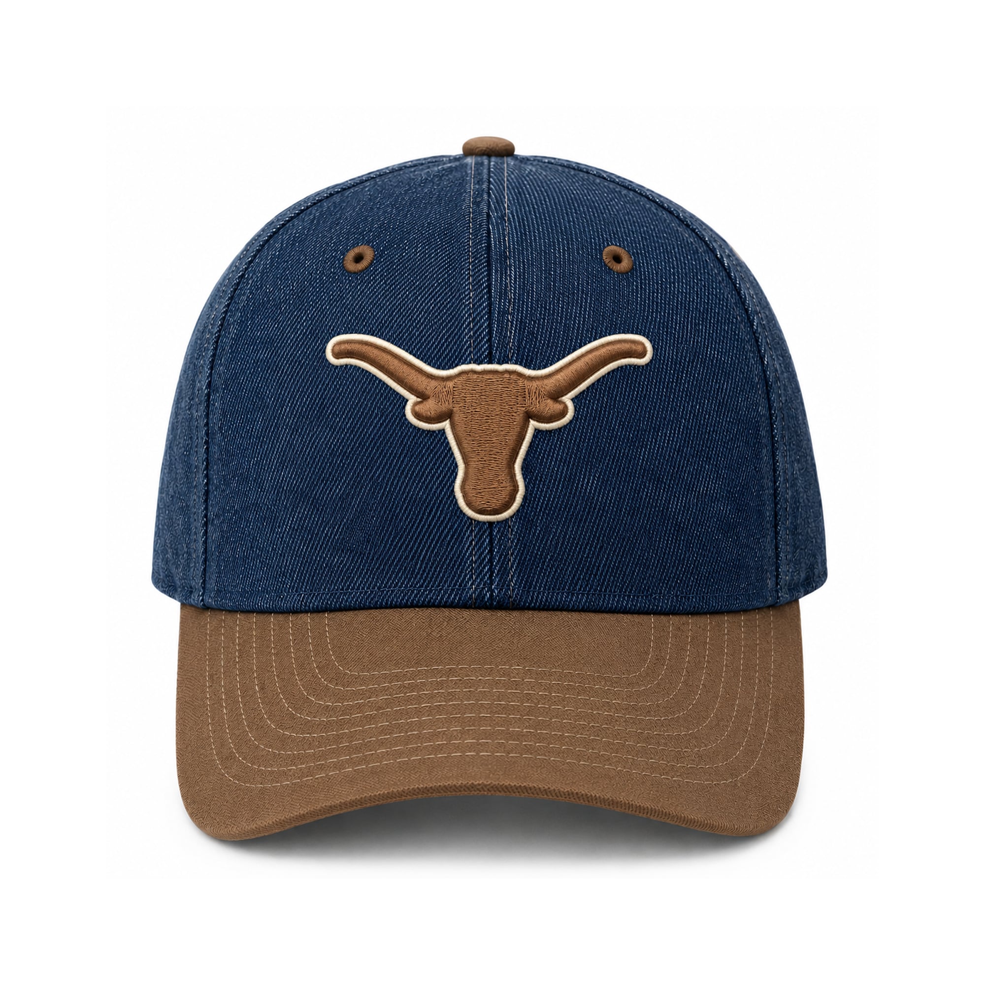 Casquette unisexe X x Wrangler bleu/marron Texas Longhorns en denim ajustable