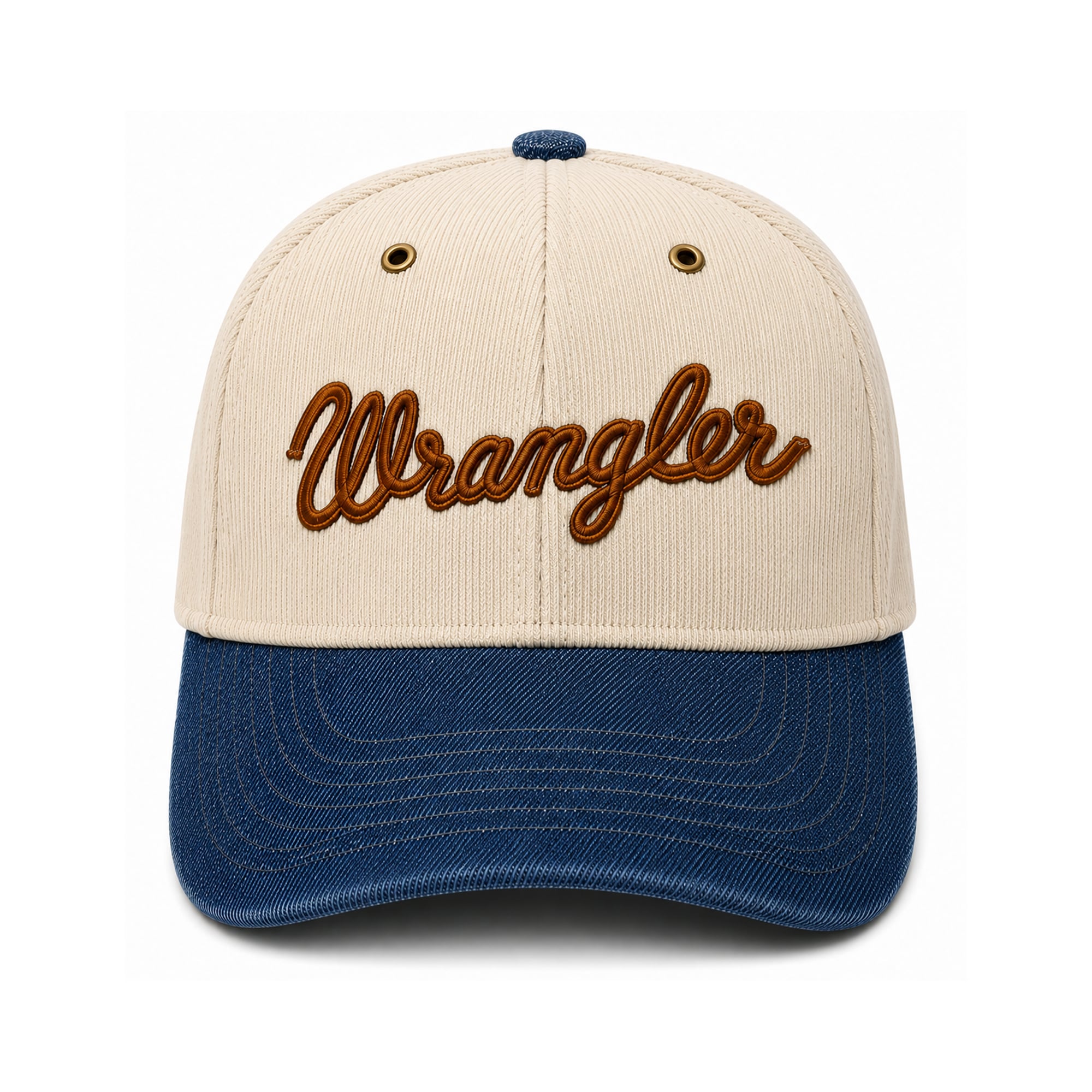 Casquette unisexe X x Wrangler crème/bleue Texas Longhorns en velours côtelé et denim ajustable