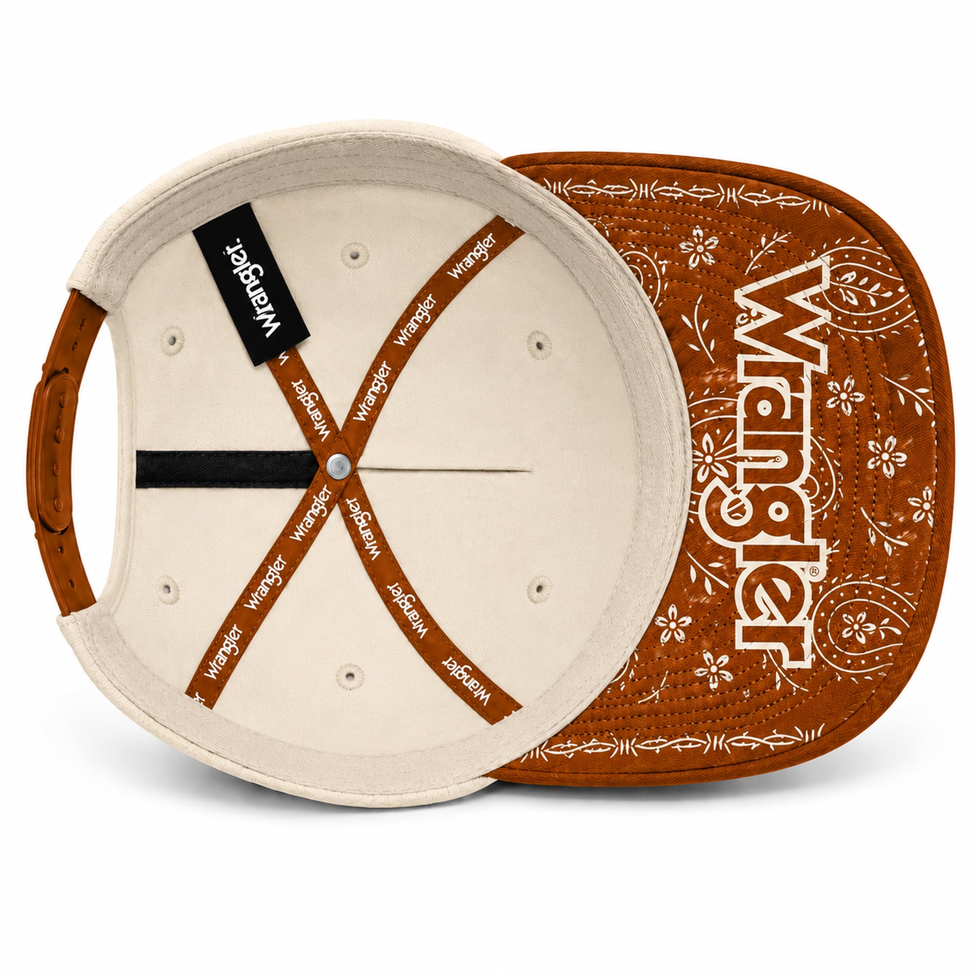 Casquette unisexe Wrangler crème/orange Texas Longhorns à motif cachemire ajustable