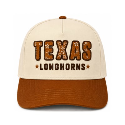 Texas Longhorns Cap X x Wrangler Unisex Paisley Adjustable Hat - Cream/Texas Orange