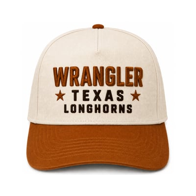 Texas Longhorns Cap X x Wrangler Unisex Starred Adjustable Hat - Cream/Texas Orange