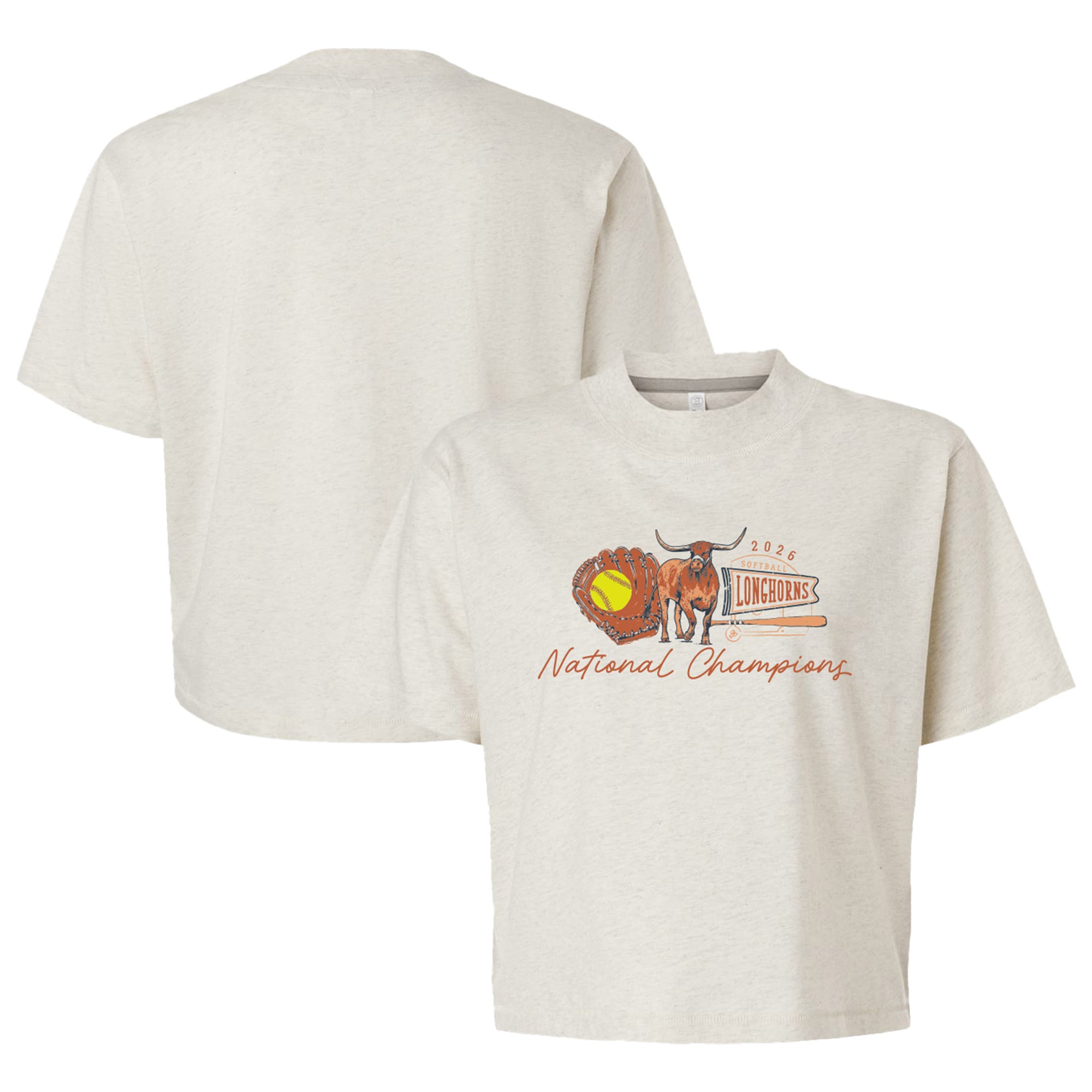 T-shirt unisexe crème Texas Longhorns 2026, championnes des College World Series de softball féminin la NCAA