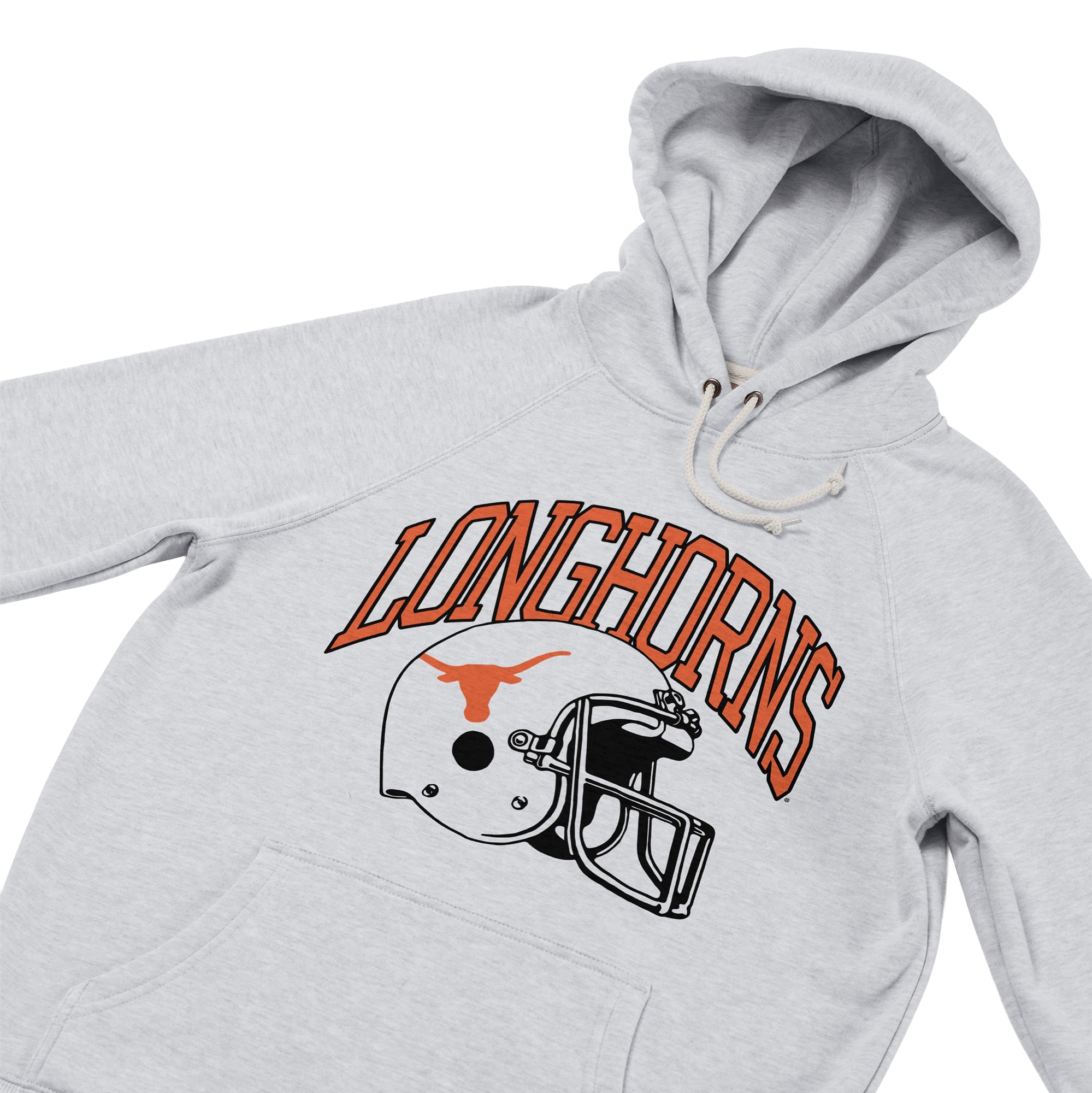 Sweat à capuche unisexe Homage Ash Texas Longhorns Helmet Tri-Blend