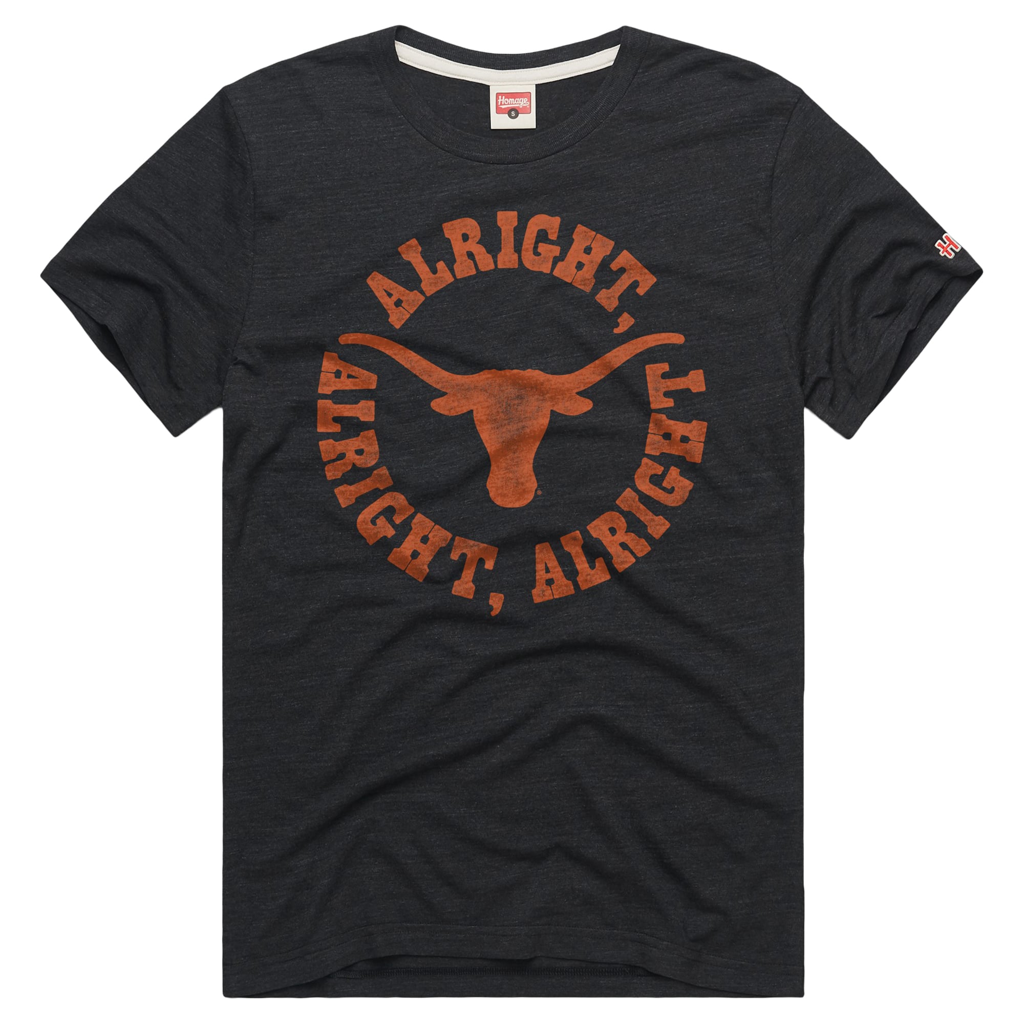 T-shirt unisexe Homage Charcoal Texas Longhorns Alright Circle Tri-Blend