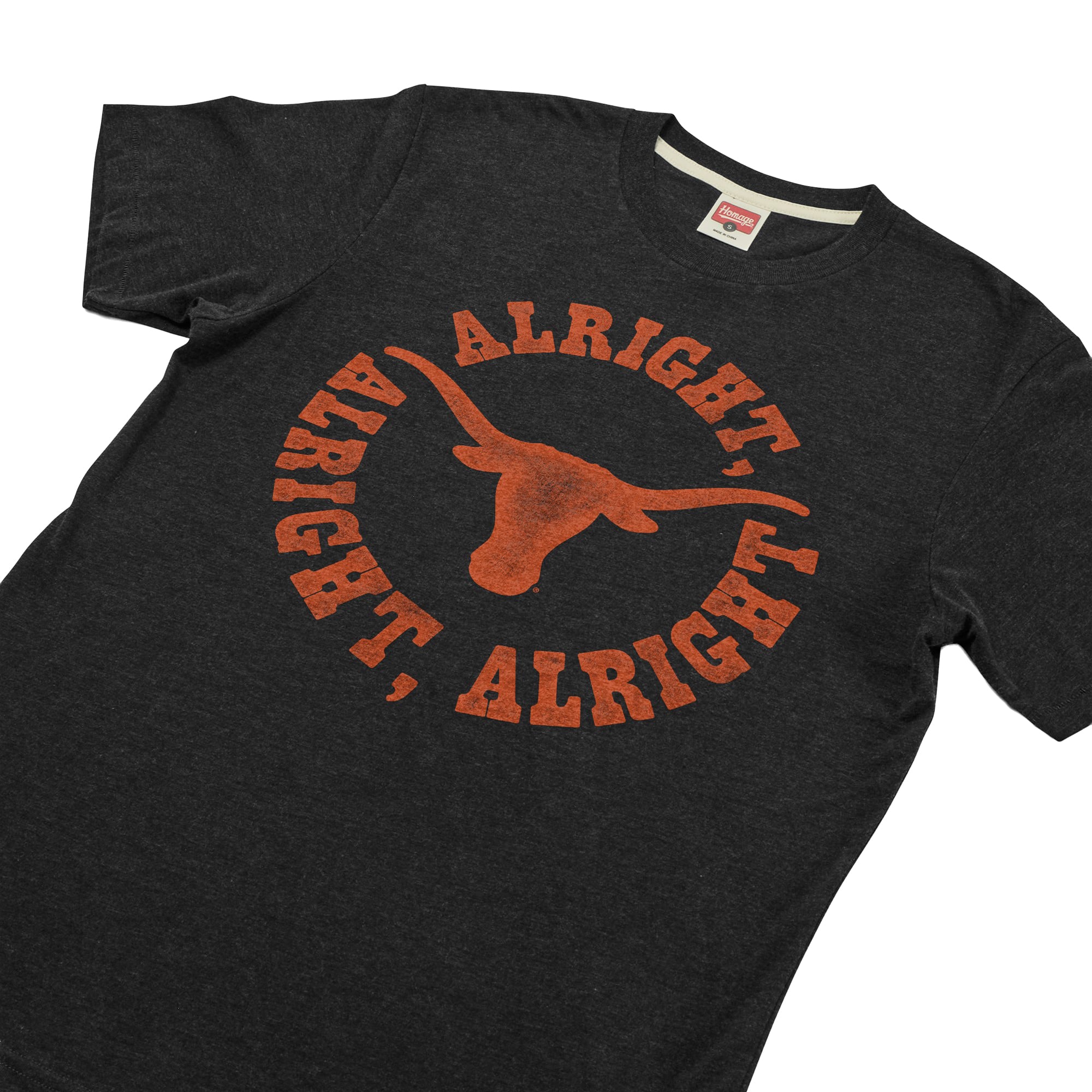 T-shirt unisexe Homage Charcoal Texas Longhorns Alright Circle Tri-Blend