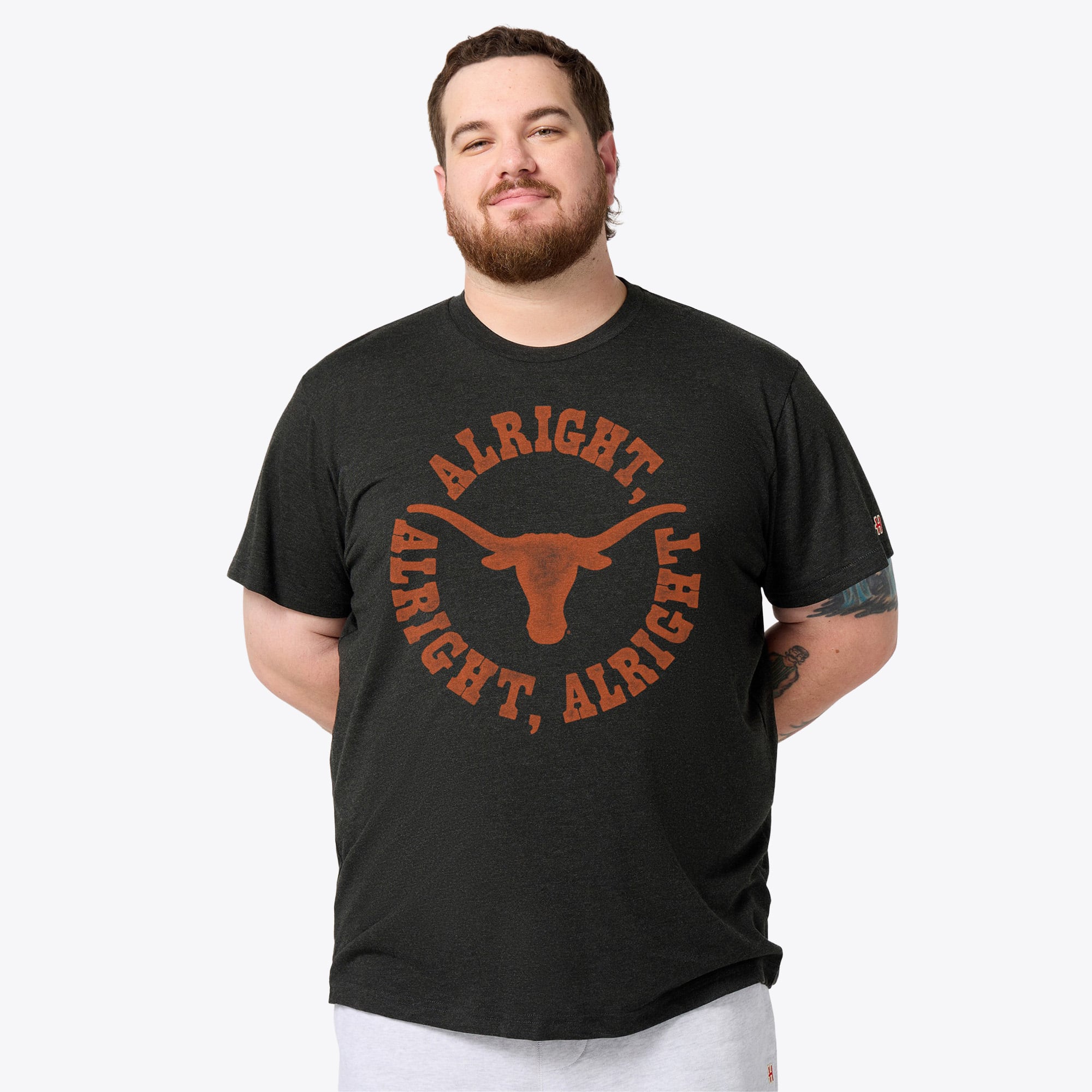 T-shirt unisexe Homage Charcoal Texas Longhorns Alright Circle Tri-Blend