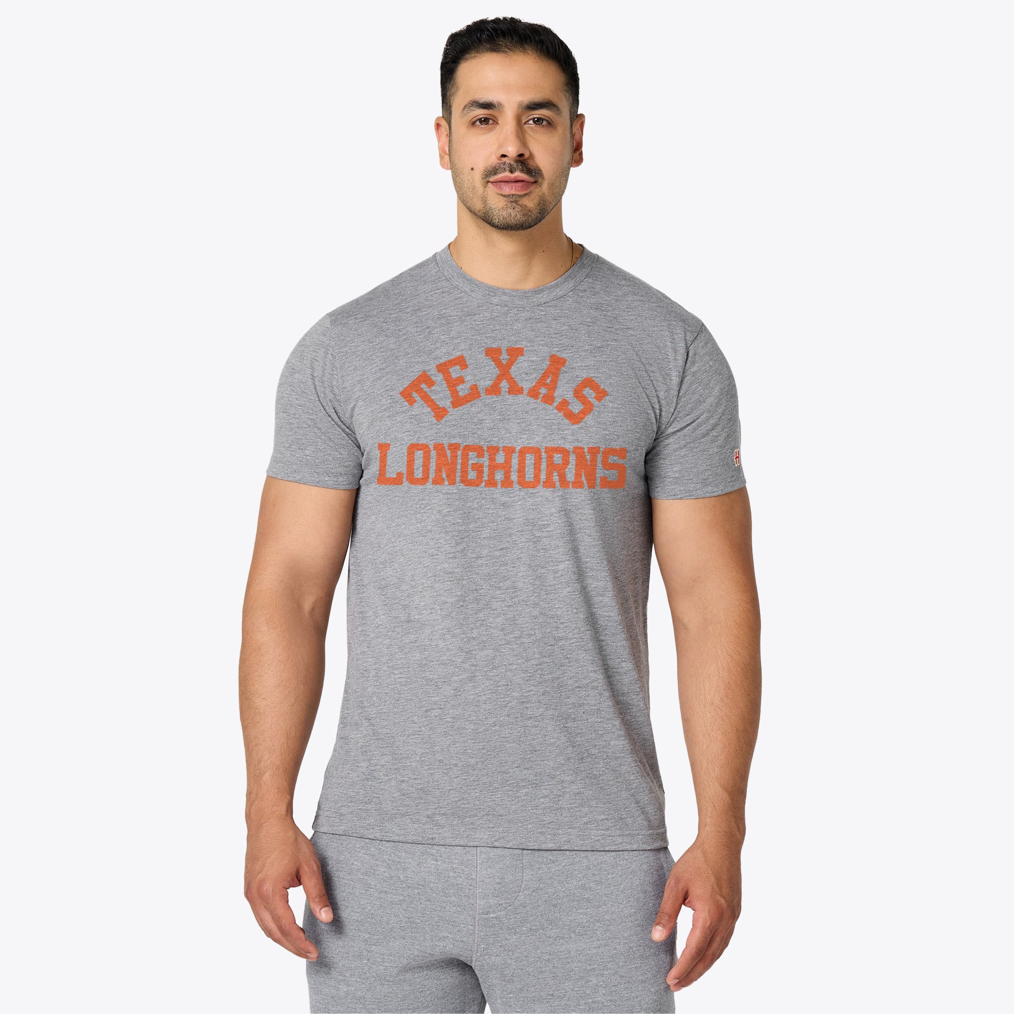 Unisex Homage Gray Texas Longhorns Arch Wordmark Classic Tri-Blend T-Shirt