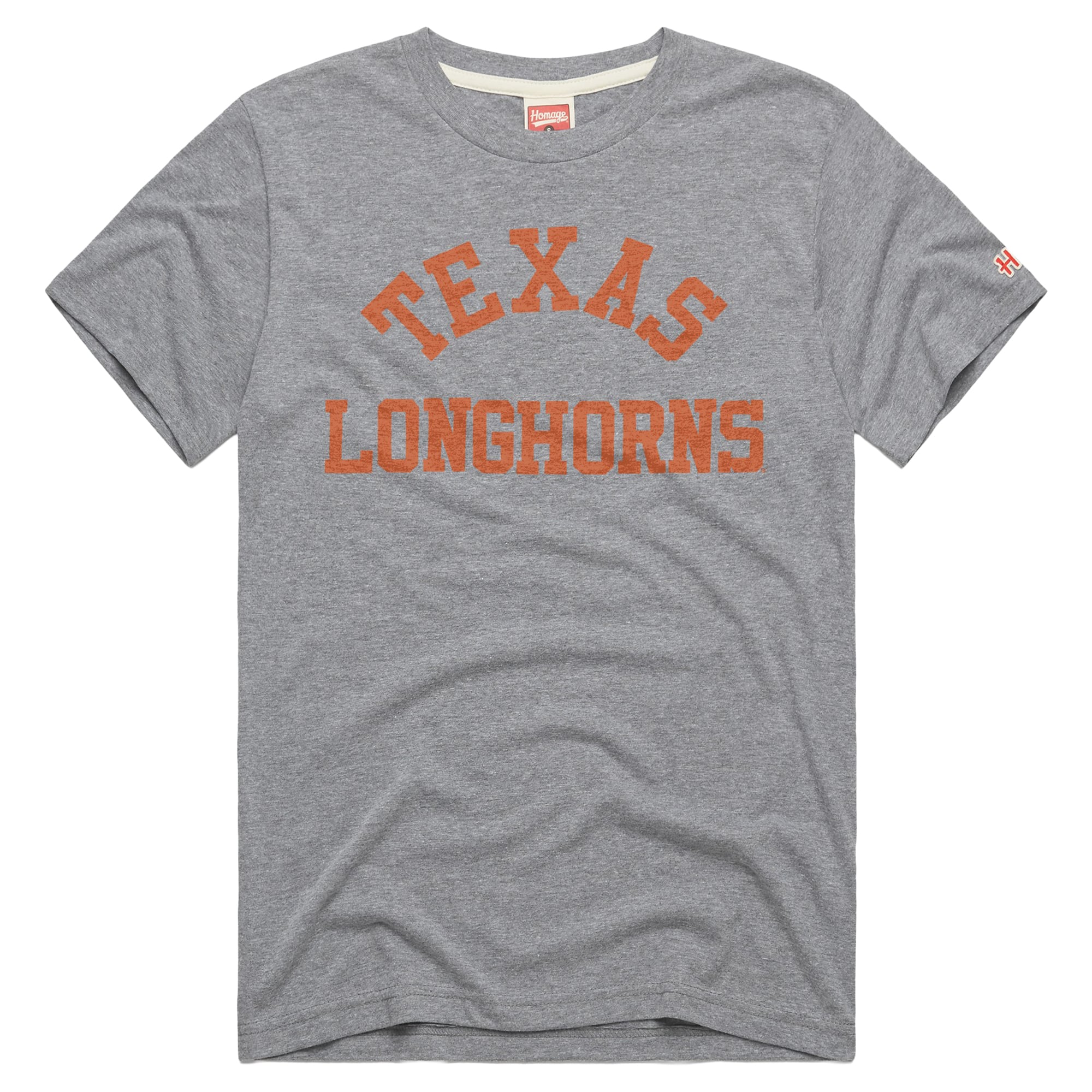Unisex Homage Gray Texas Longhorns Arch Wordmark Classic Tri-Blend T-Shirt