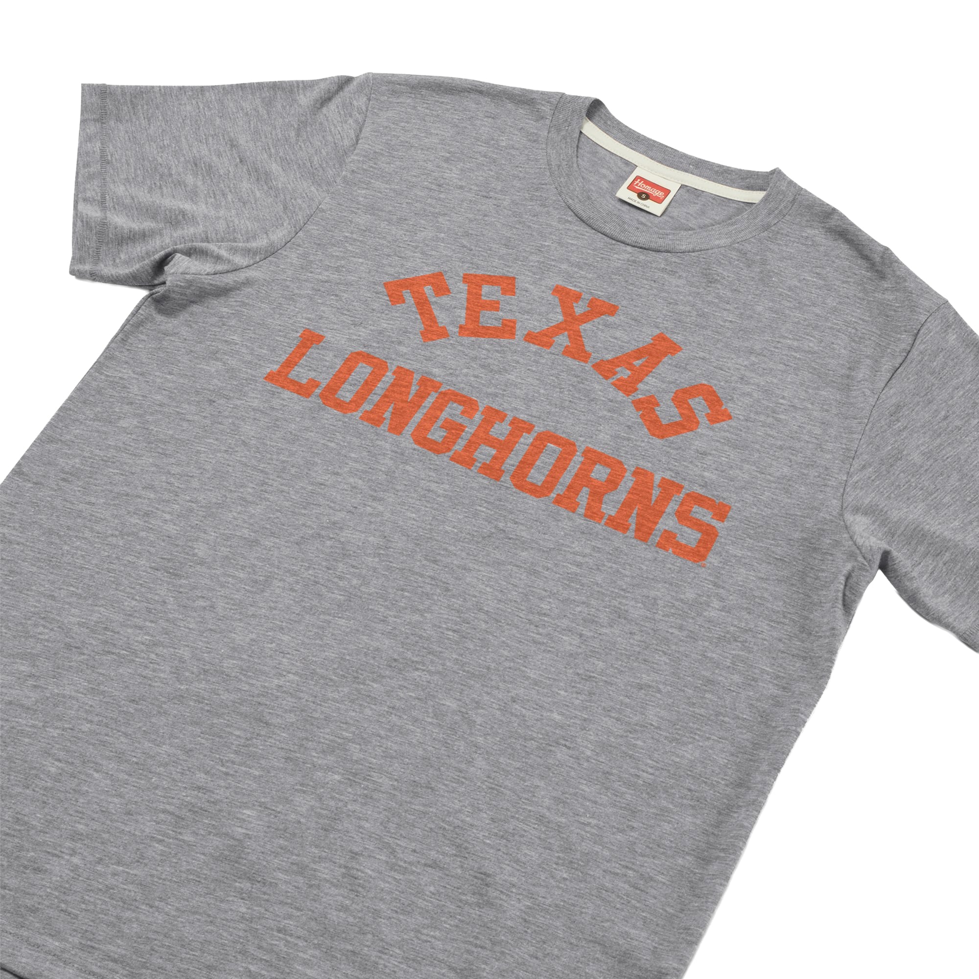Unisex Homage Gray Texas Longhorns Arch Wordmark Classic Tri-Blend T-Shirt