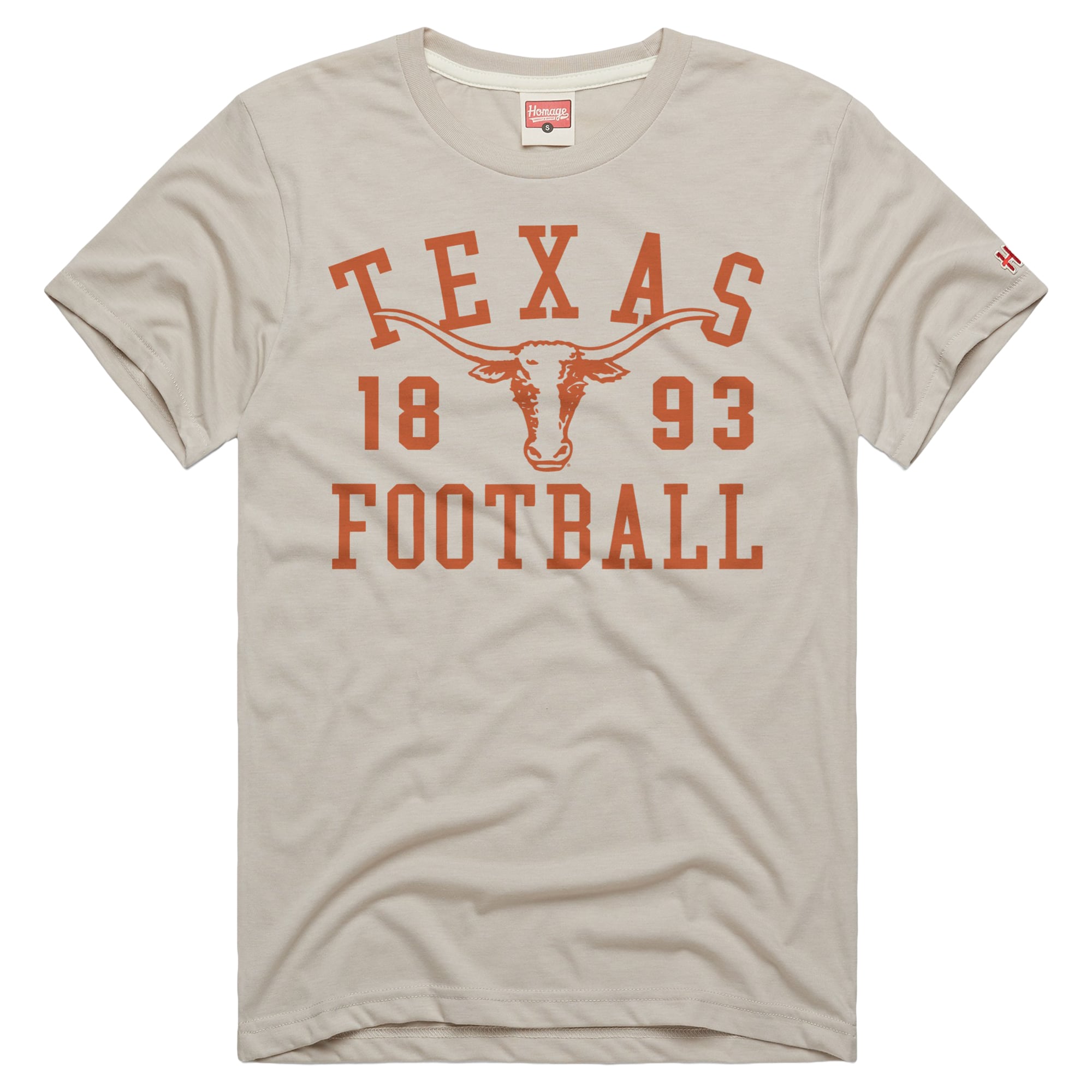 T-shirt unisexe Homage Stone Texas Longhorns 1893 Football Tri-Blend