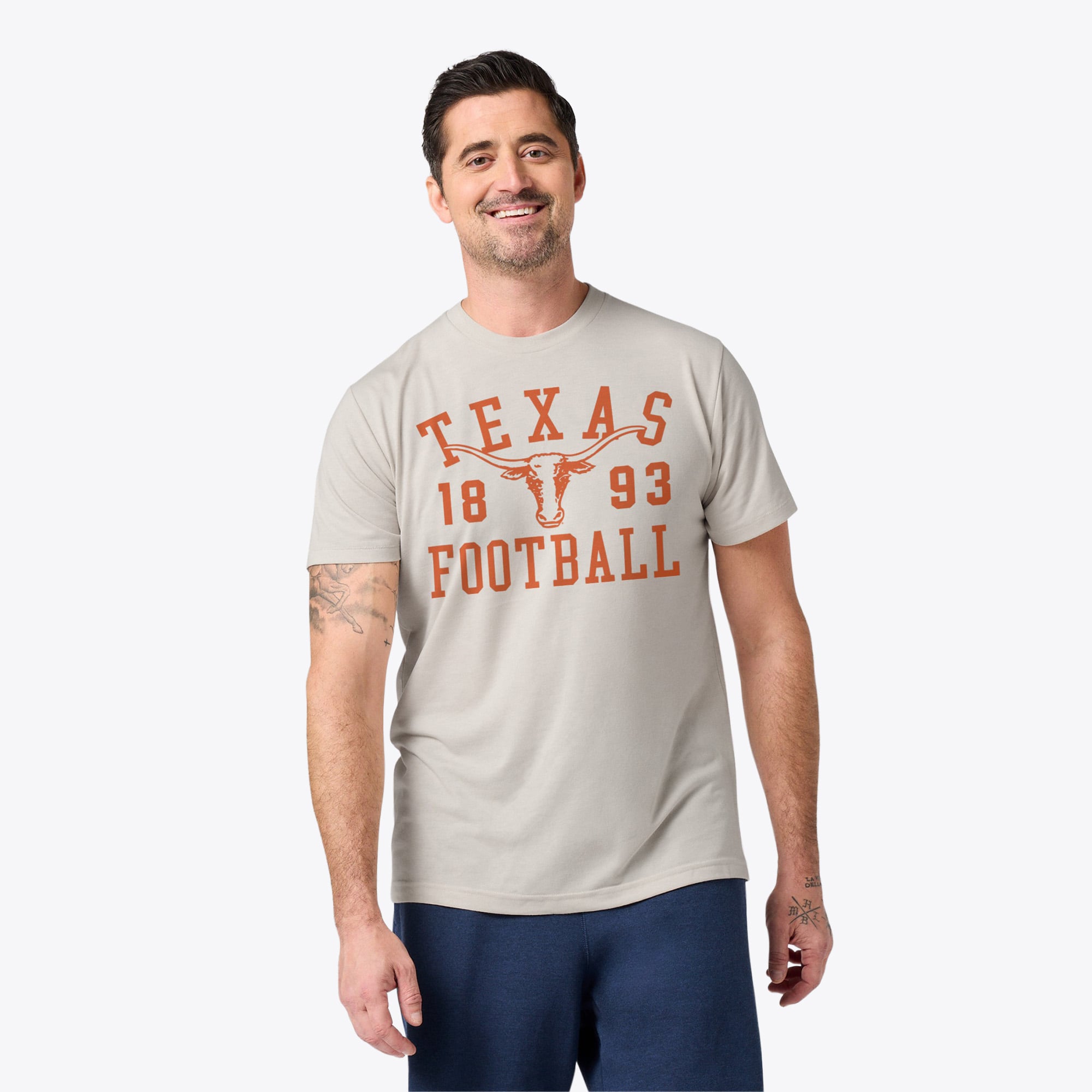 T-shirt unisexe Homage Stone Texas Longhorns 1893 Football Tri-Blend