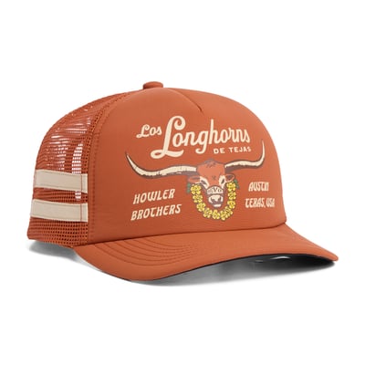 Texas Longhorns Howler Brothers Unisex Bevo Foam Adjustable Trucker Hat - Texas Orange