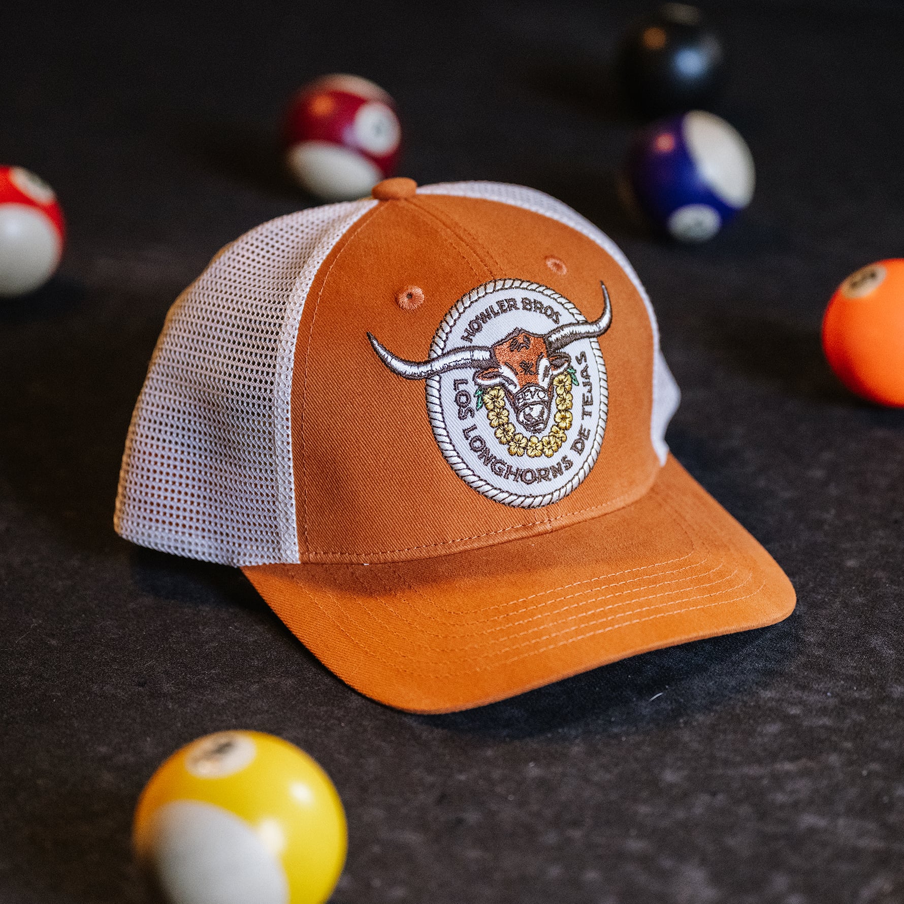 Unisex Howler Brothers Texas Orange/White Texas Longhorns Bevo Buckle Trucker Hat