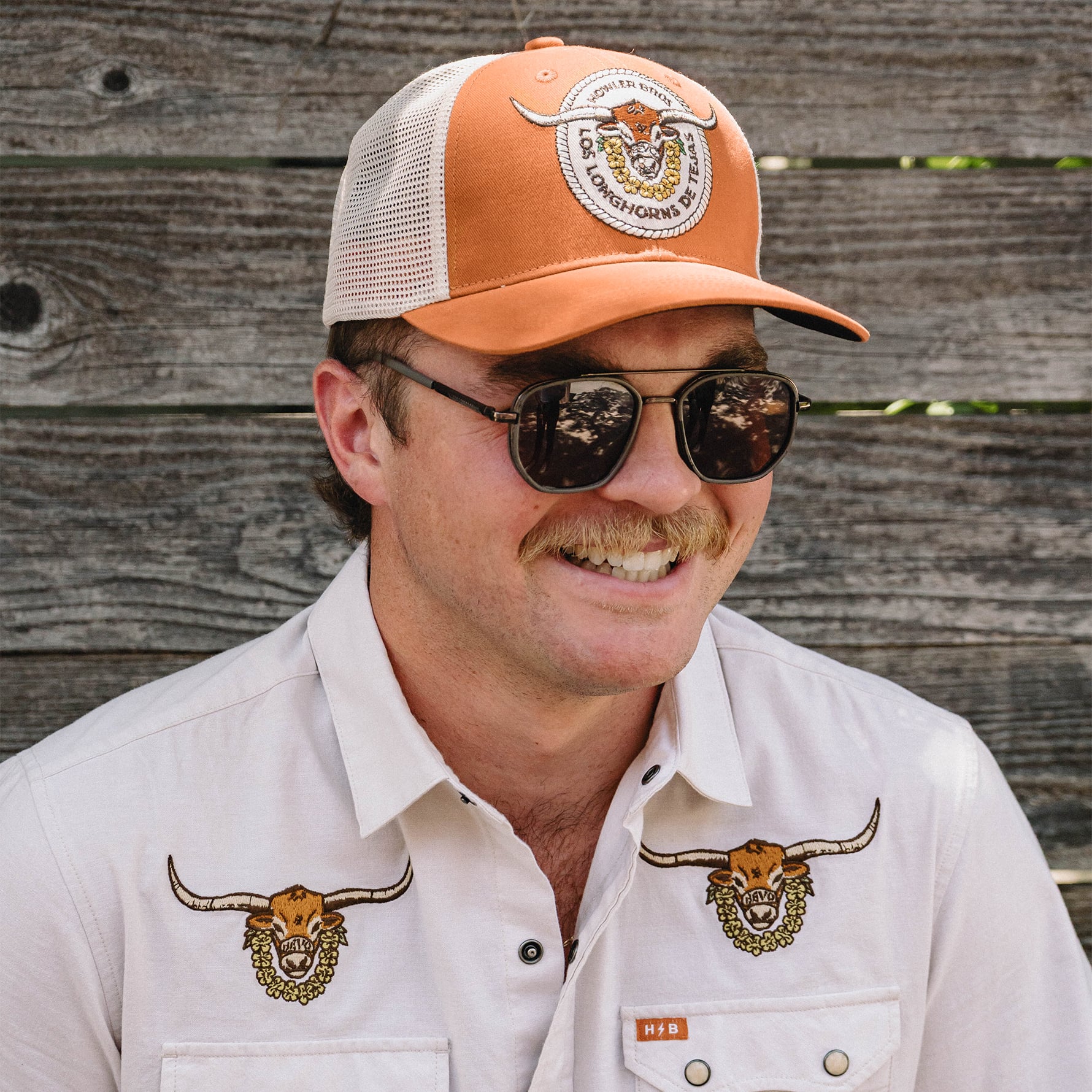 Unisex Howler Brothers Texas Orange/White Texas Longhorns Bevo Buckle Trucker Hat