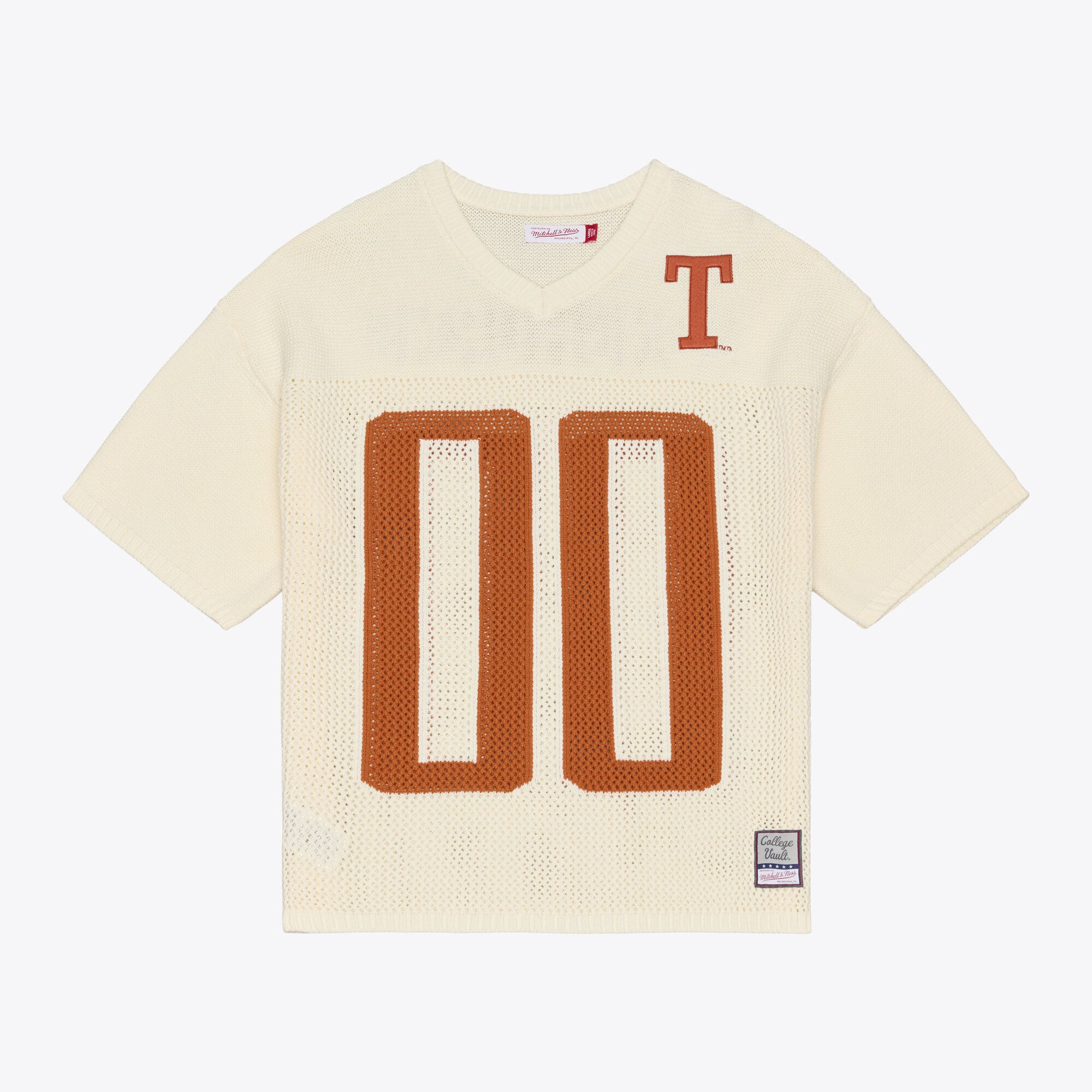 Unisex Mitchell & Ness Cream Texas Longhorns Retro Roots Sweater Jersey