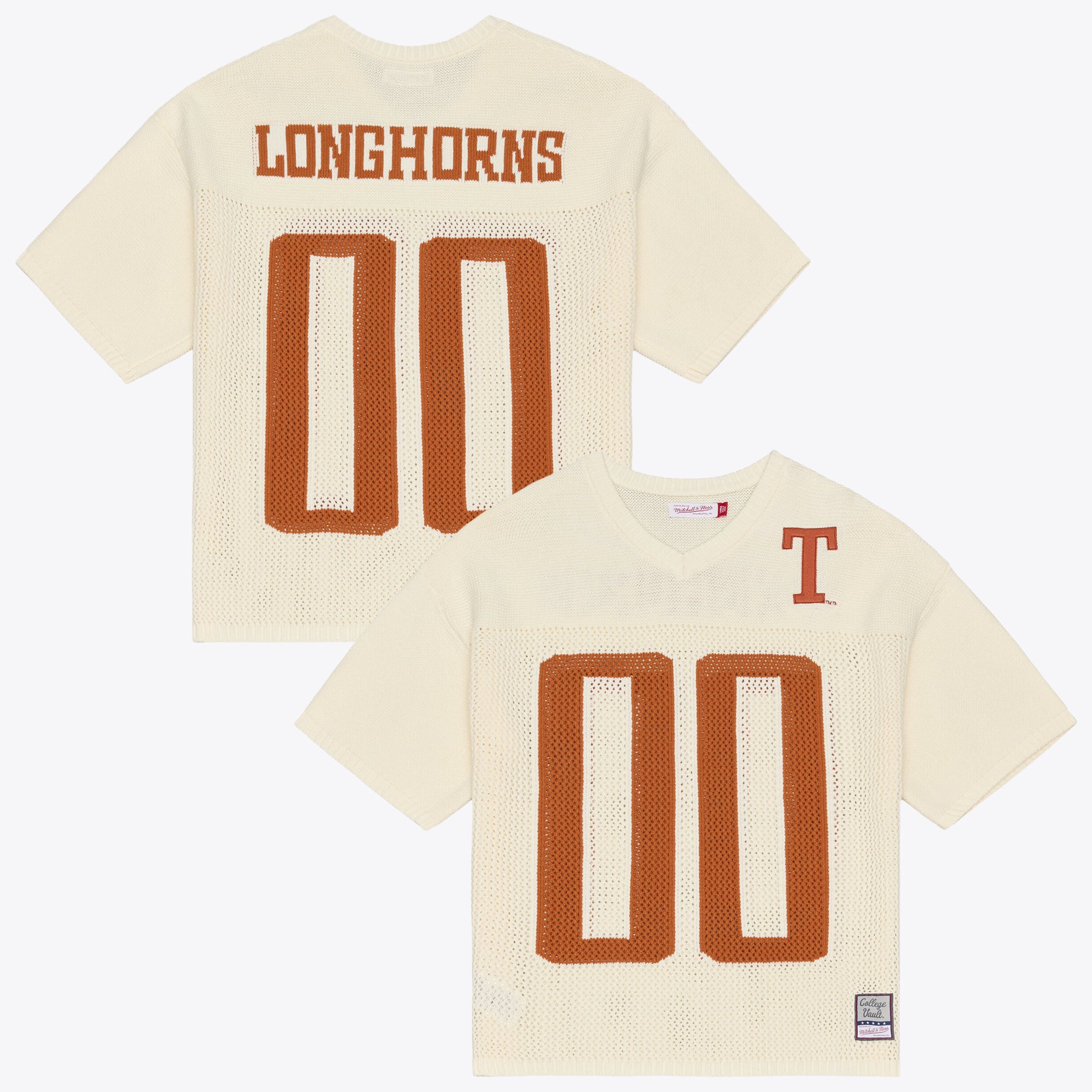 Unisex Mitchell & Ness Cream Texas Longhorns Retro Roots Sweater Jersey