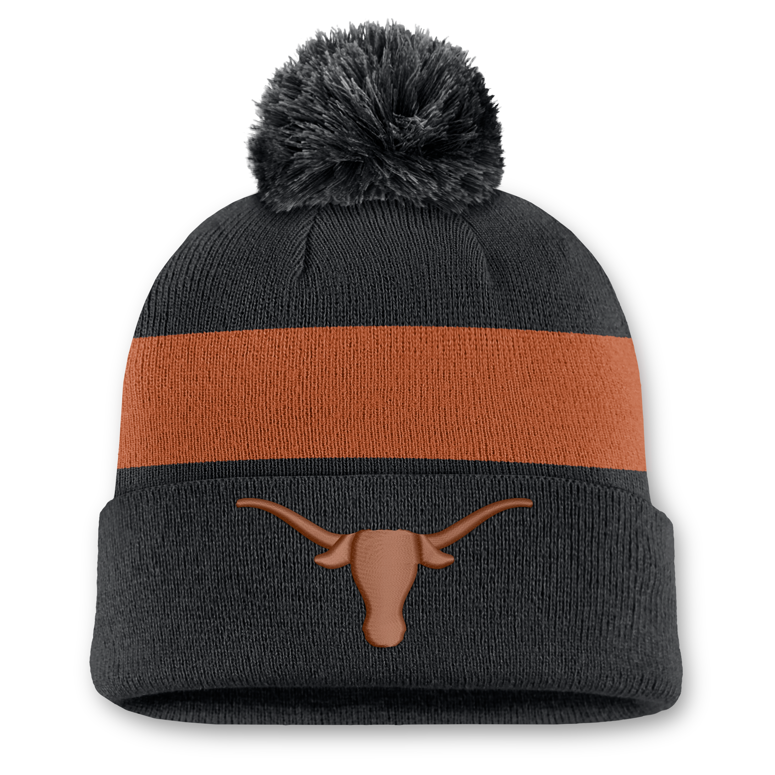 Bonnet unisexe Nike noir Texas Longhorns Primetime Stripe à revers et pompon