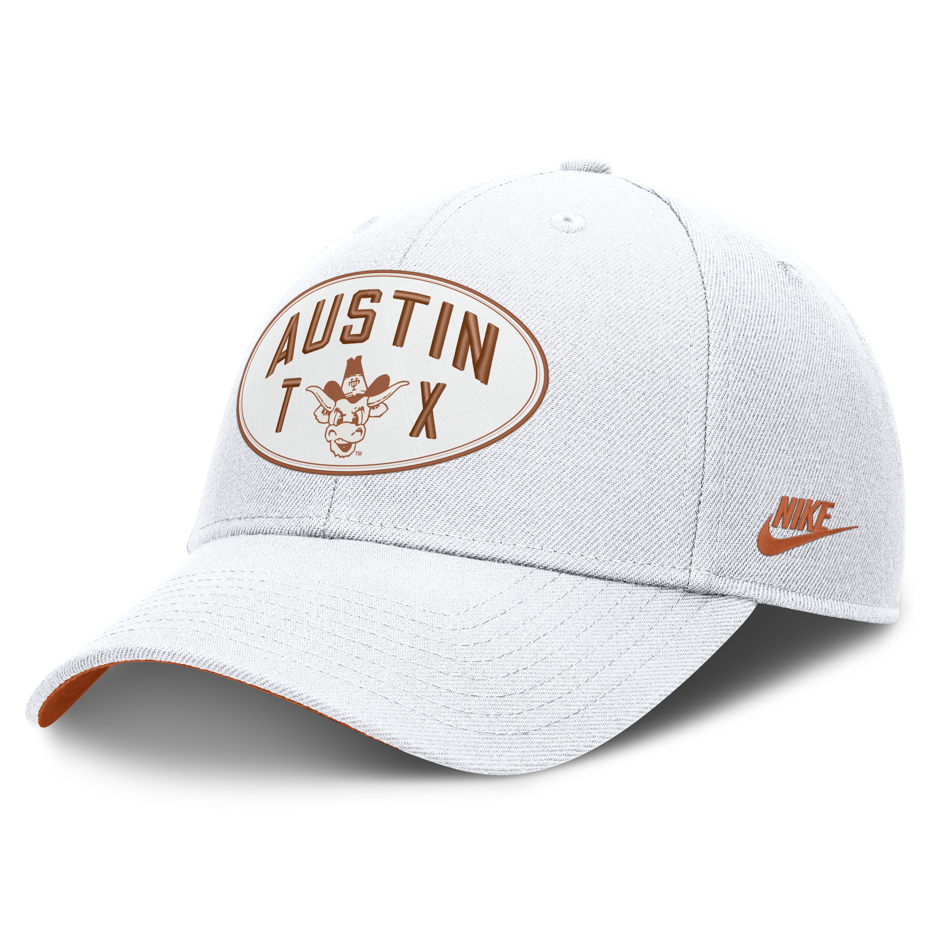 Casquette unisexe Nike Off White Texas Longhorns Legacy Letter & Location Rise ajustable