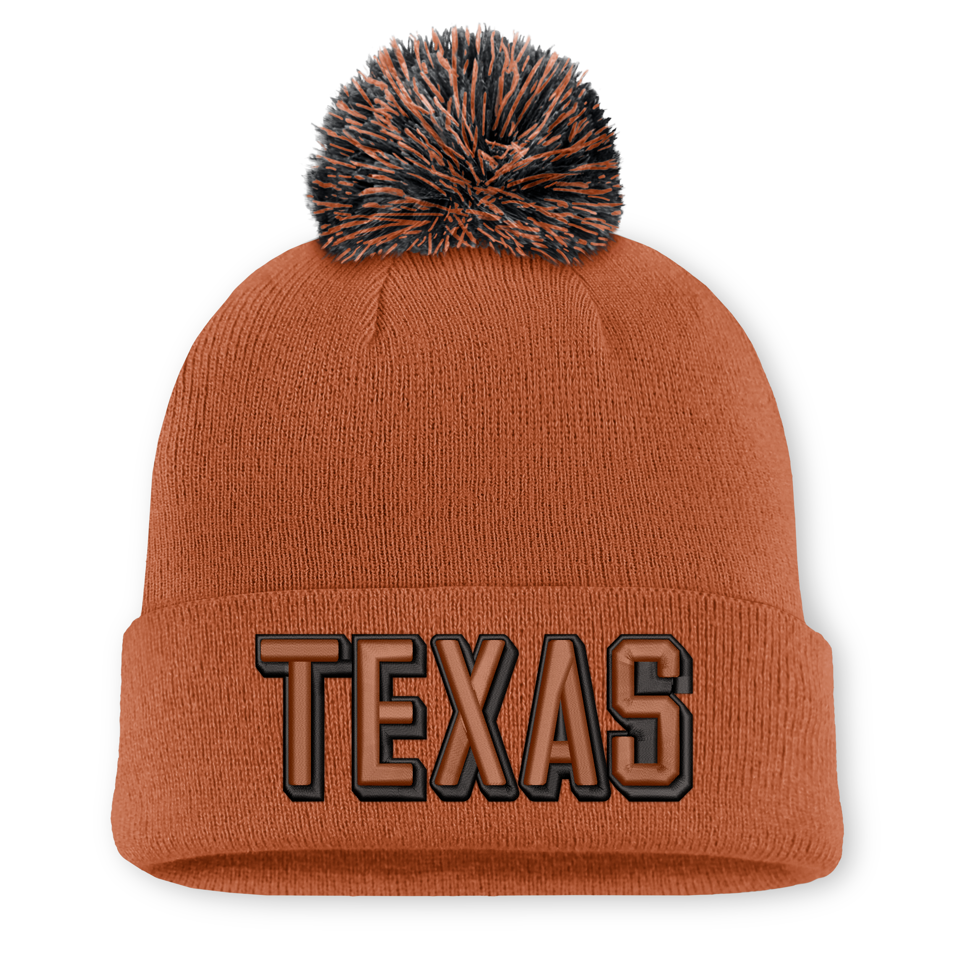 Bonnet unisexe Nike blanc à pompon avec logo des Texas Longhorns et lettre.
