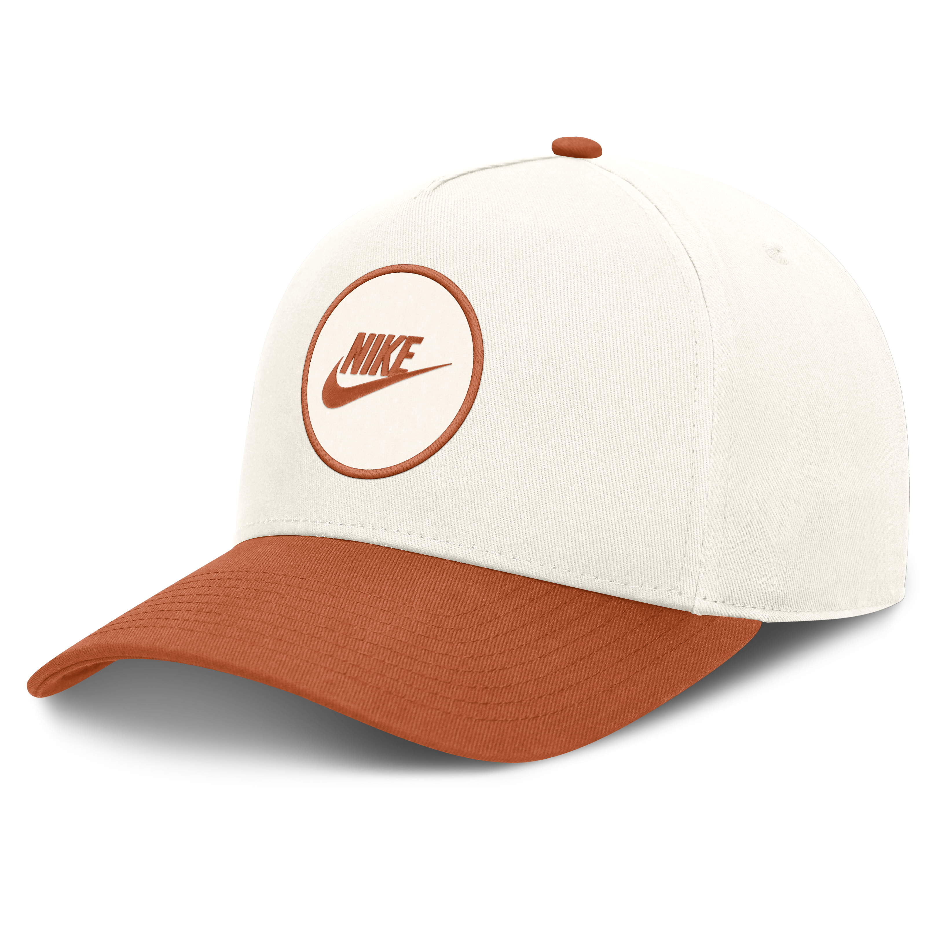 Casquette unisexe Nike blanche/orange Texas Longhorns Rise avec logo latéral en A et technologie Dri-FIT ajustable